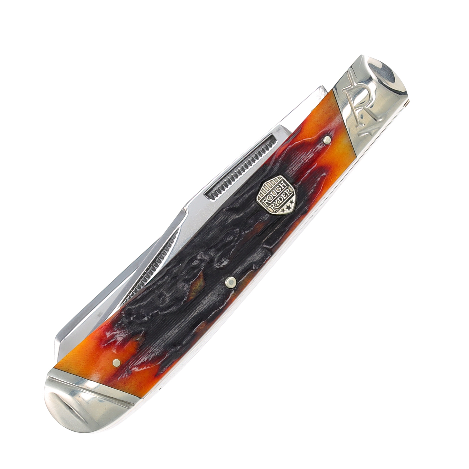 Rough Ryder Brown Stag Bone Trapper Folding Knife RR1789 View 2