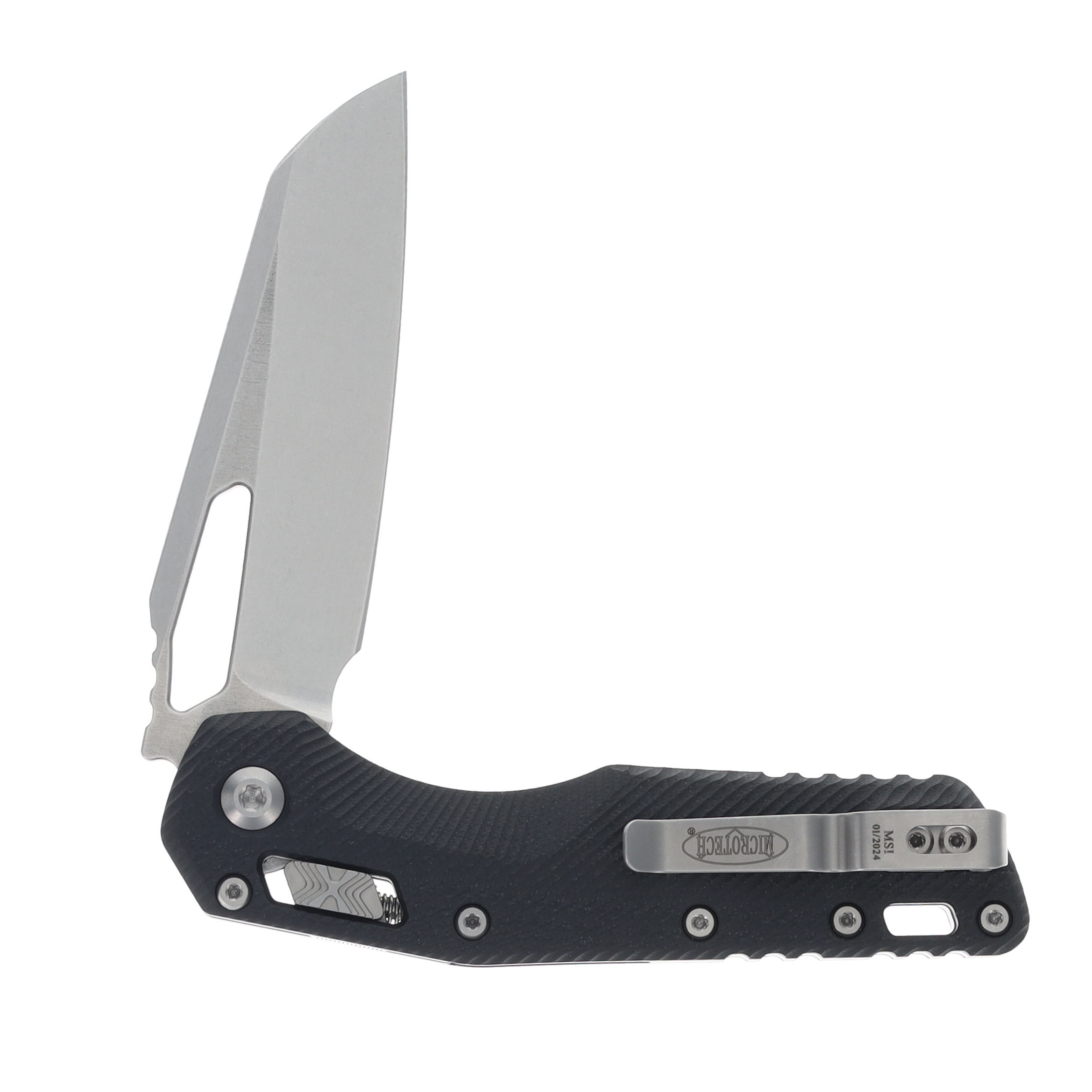 Microtech MSI Folding Knife Black Fluted G-10 Handle STN WSH Standard Blade MT21010FLGTBK View 4