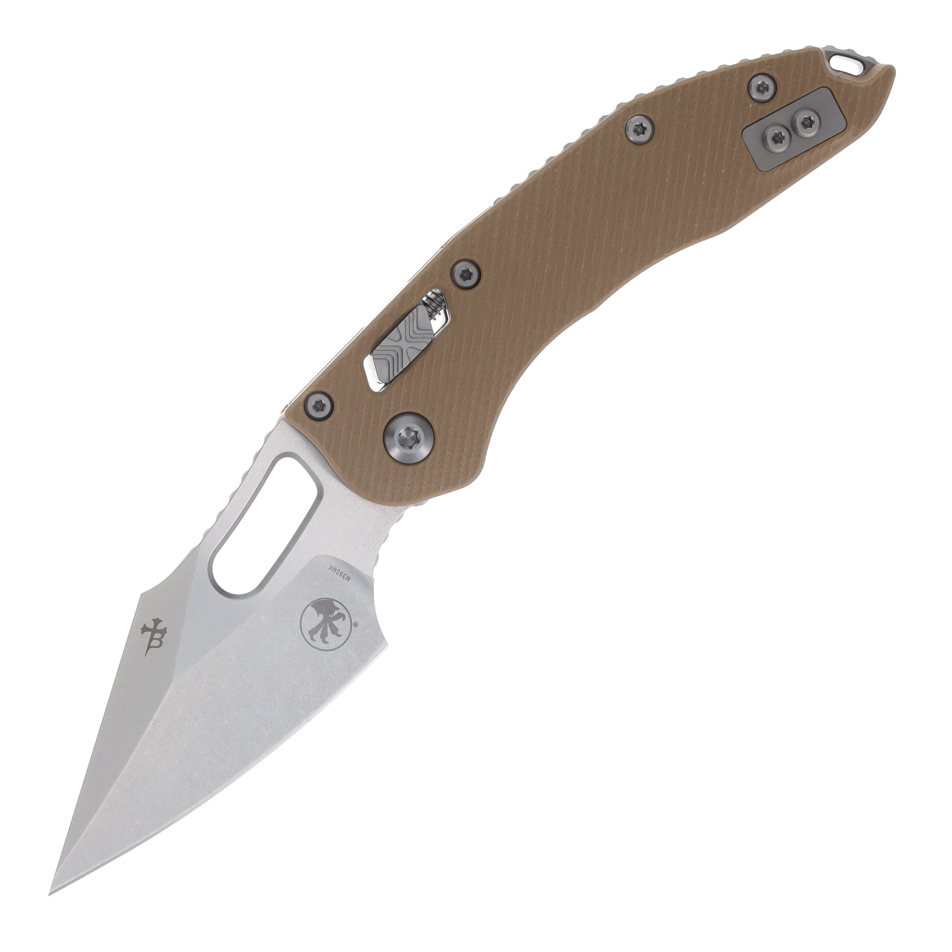 Microtech Stitch RAM-LOK Folding Knife Stonewash M390MK/Fluted Tan G-10 MT169RL10FLGTTA View 1