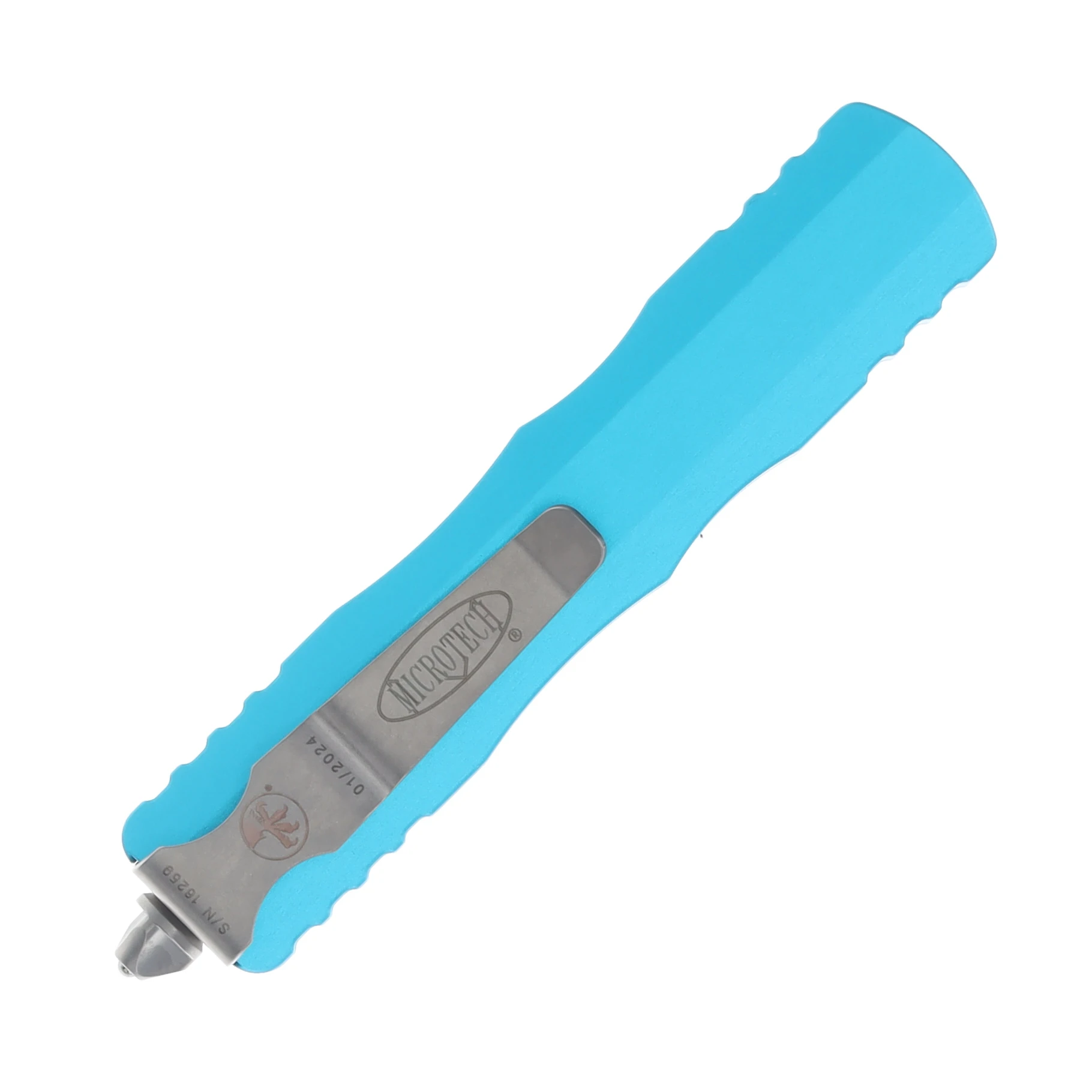 Microtech Dirac OTF Automatic Knife Satin Half Serrated Dagger/Turquoise AUMT2255TQ View 4