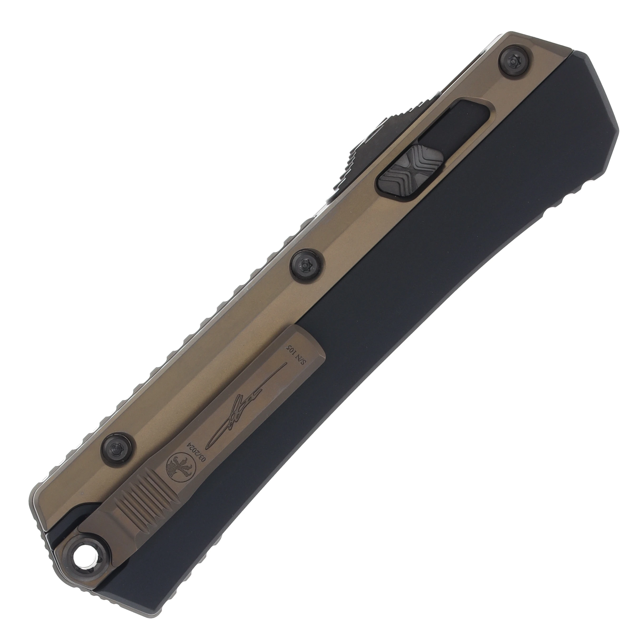 Microtech Glykon DLC Bayonet OTF Automatic Knife (Anodized Bronze) AUMT1842DLCBZ View 4
