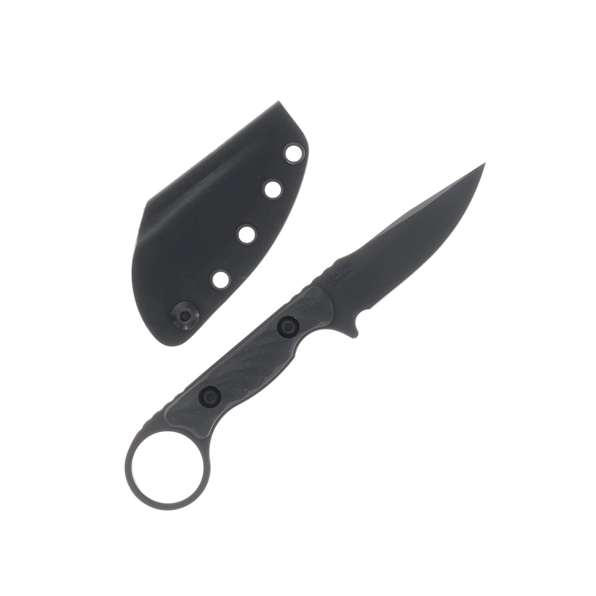 TOOR Jank Shank S SOCOM Fixed Blade 3in Plain Black Gunkote Drop Point JANKSHANKSSB View 2