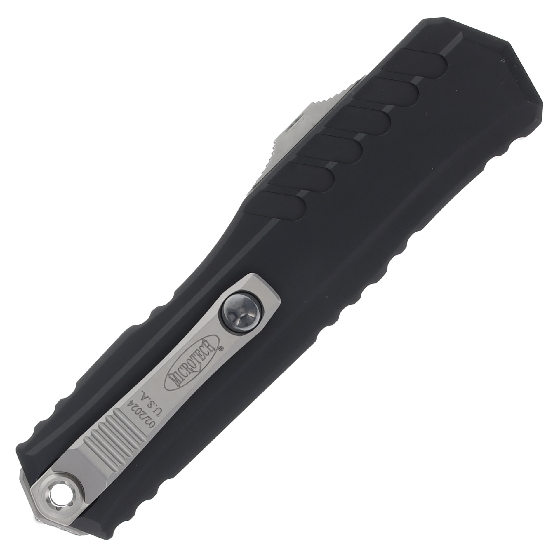 Microtech Cypher II OTF SE Automatic Knife 3.5in Plain Anodized Aluminum AUMT124110 View 4