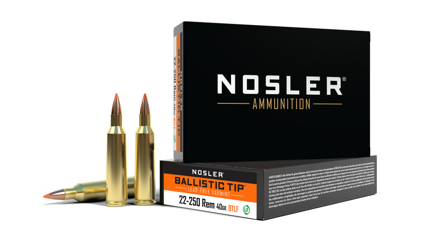 Nosler Ballistic Tip .22-250 Rem 40gr Lead-Free Polymer Tip Ammo 20Rds NOS61044 View 1