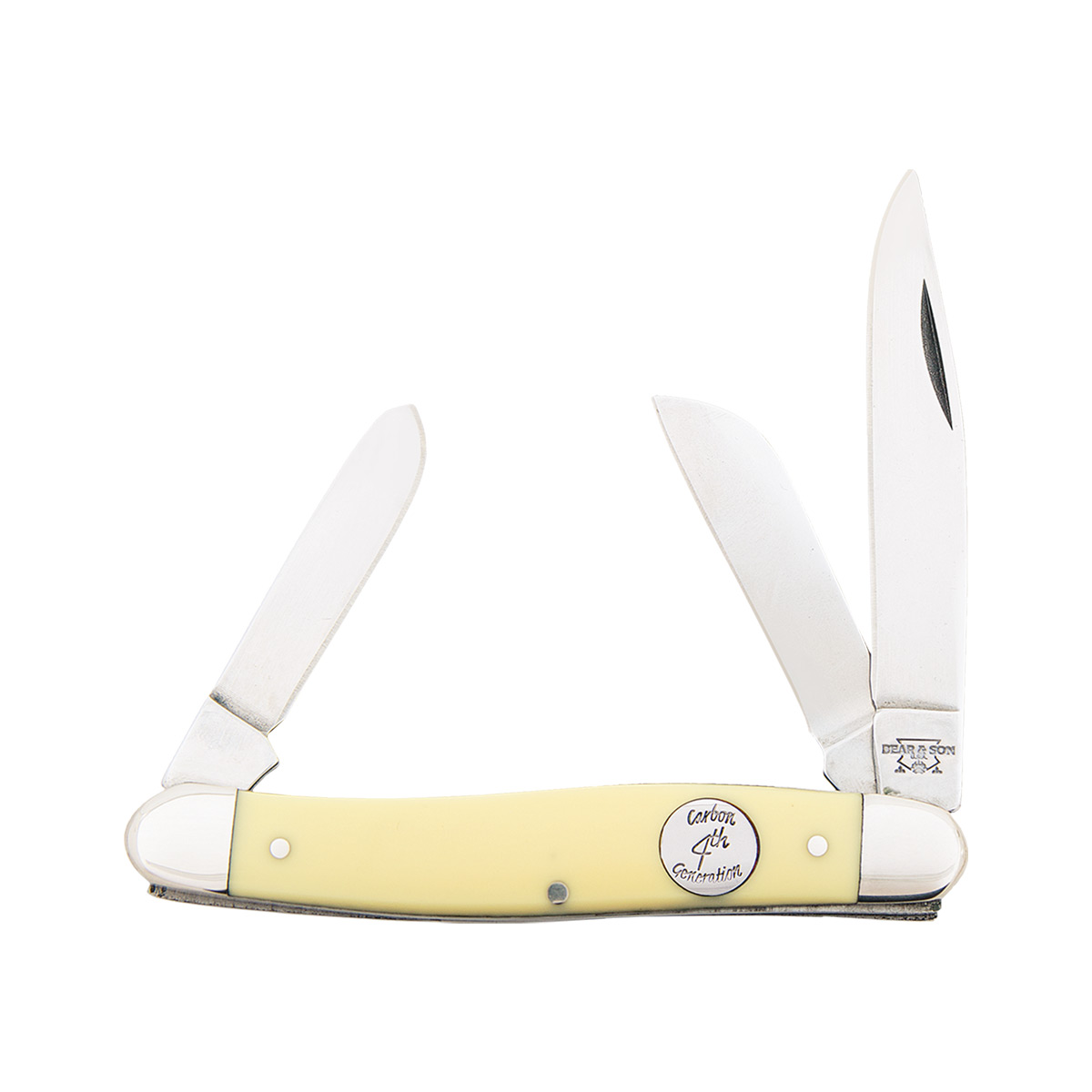 Bear & Son Large Yellow Delrin Large Stockman Folding Knife BRC347 View 1