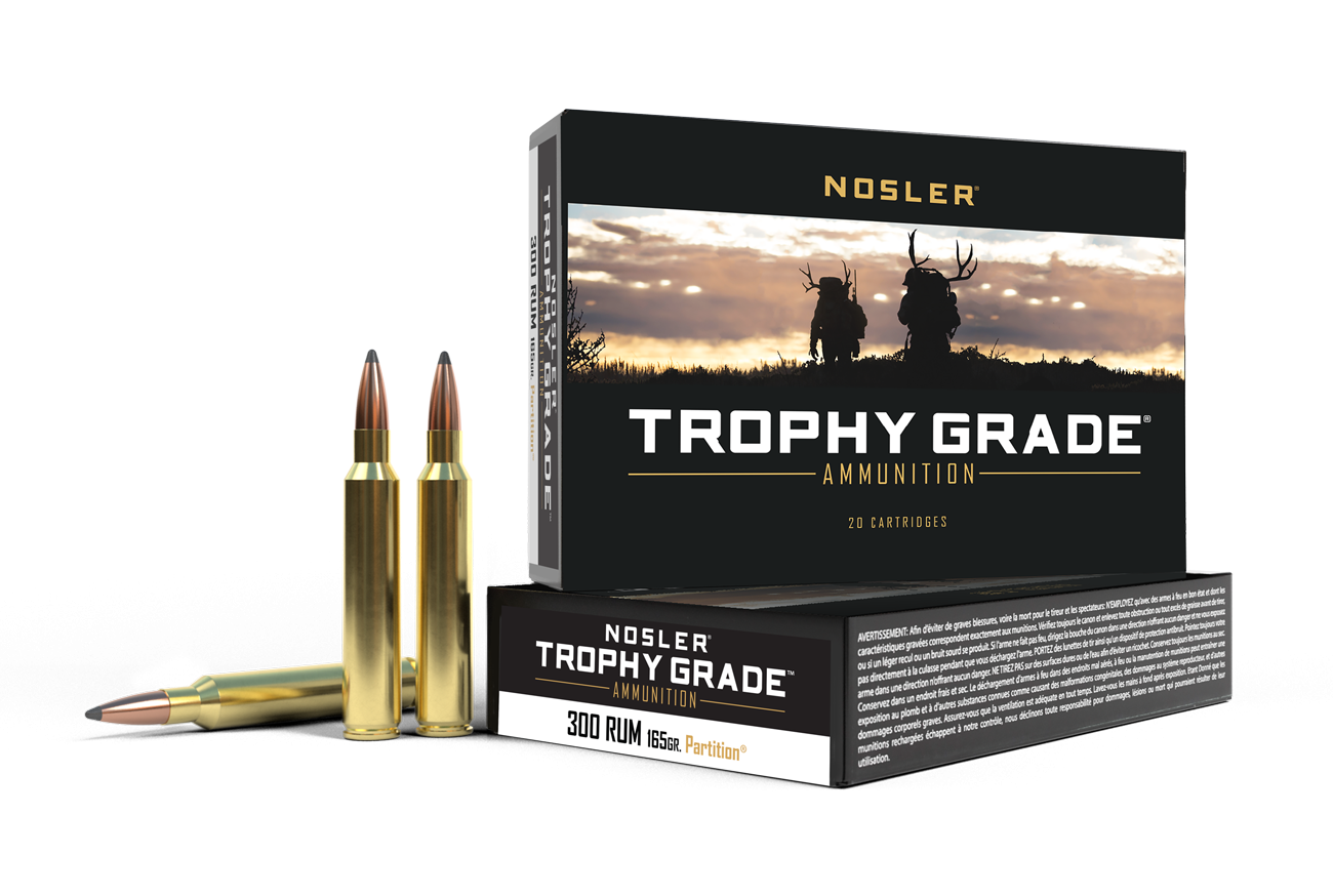 Nosler Trophy Grade .300 RUM 165gr Partition SP Brass 20rd Box NOS60064 View 1