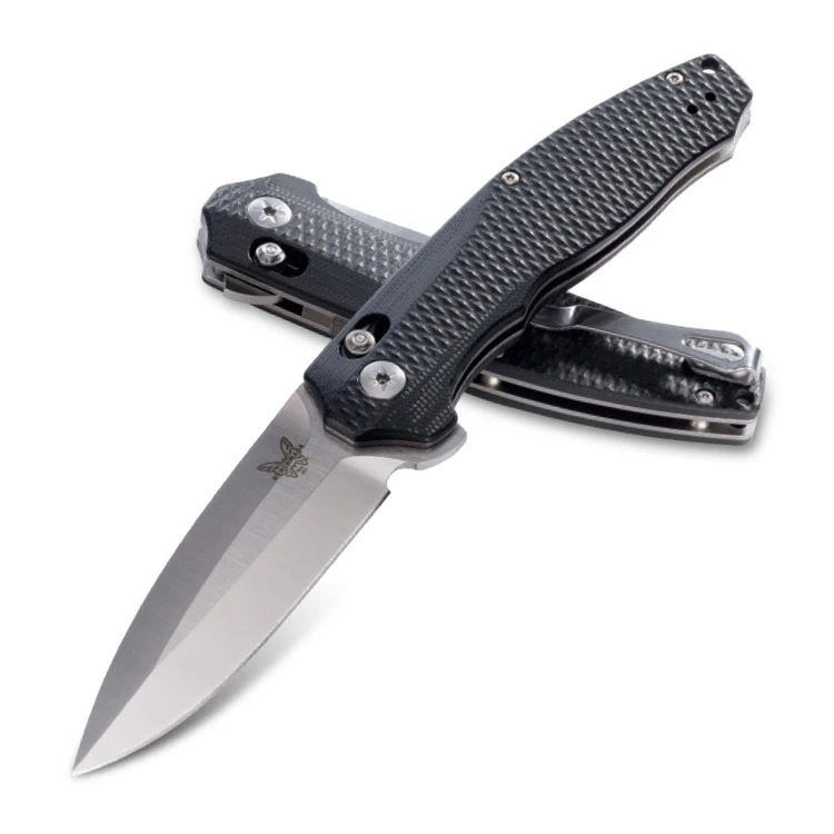 Benchmade Vector Folding Knife 3.6 Inch Plain Satin Spear Point BM495 View 2
