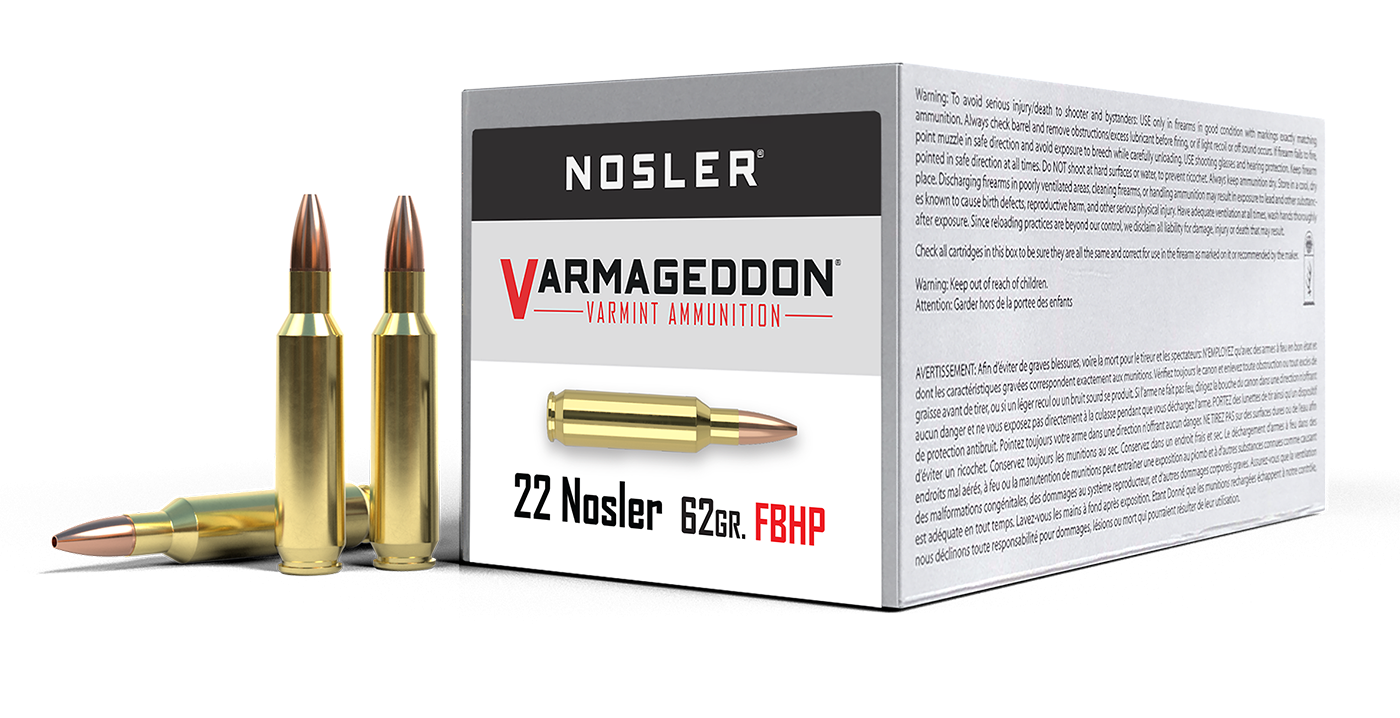 Nosler Varmageddon .22 Nosler 62gr FBHP Brass 50rd Box NOS65180 View 1