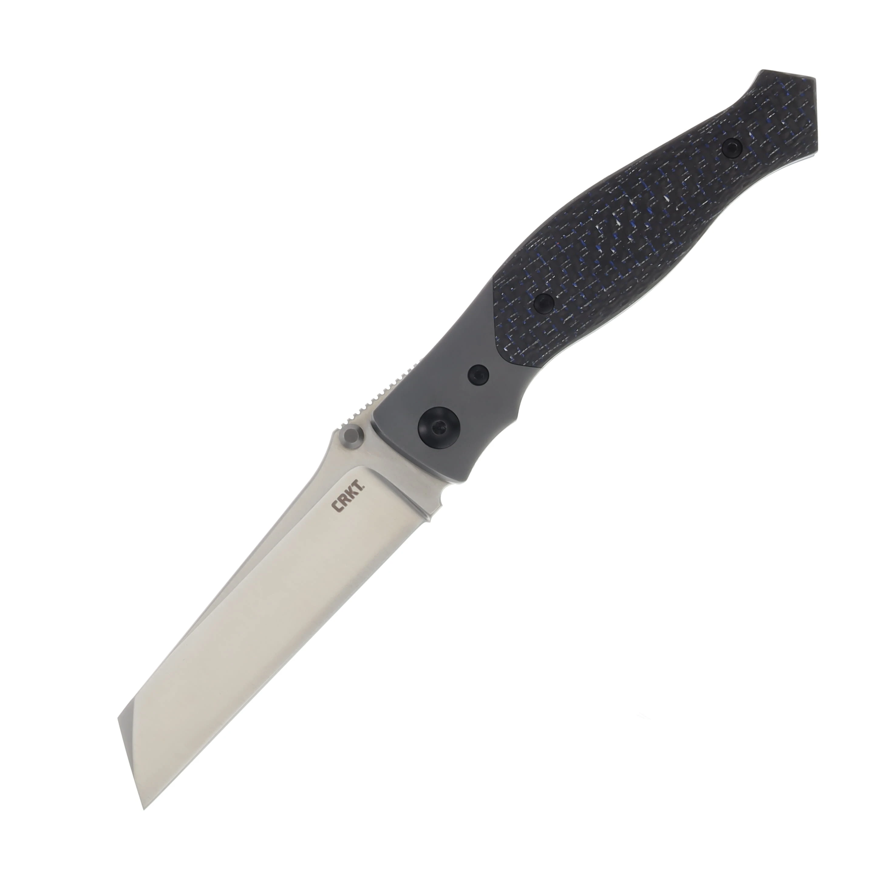 CRKT Obverse Blue and Black 3.36 Inch Plain Satin Sheepsfoot CR7482 View 1