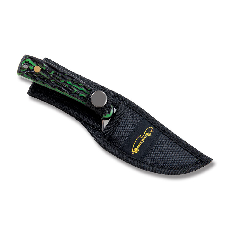 Frost Ocoee River Jigged Skinner Fixed Blade Antique Green Handle With Sheath FROC534STAG View 3