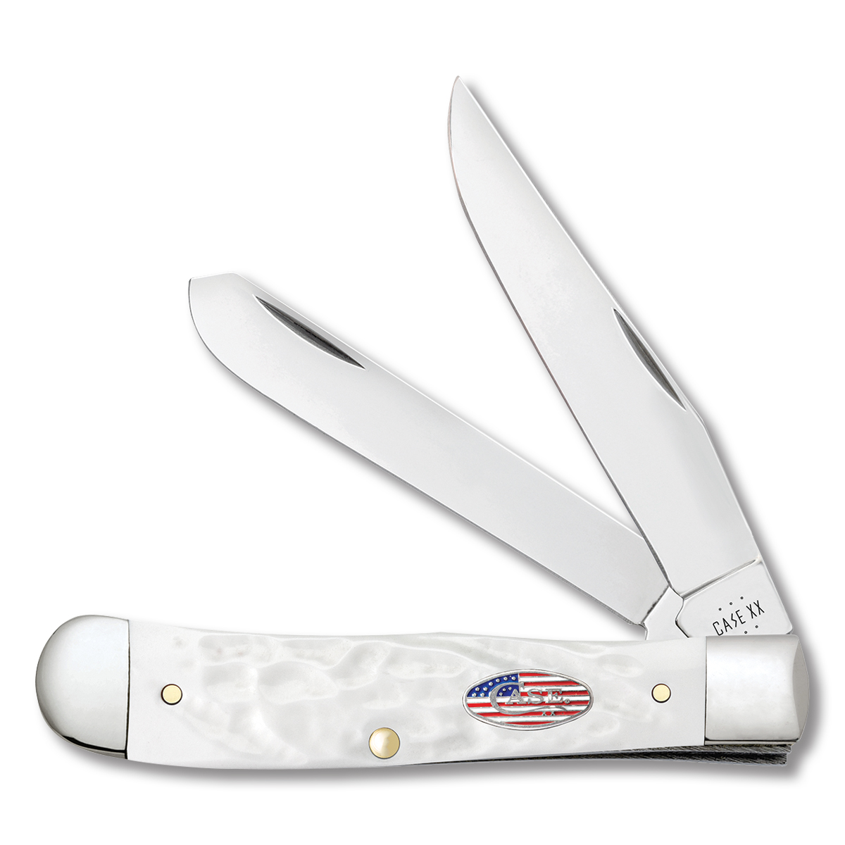 Case XX Rough White Jigged Synthetic Stars and Stripes Trapper CA14100 View 1