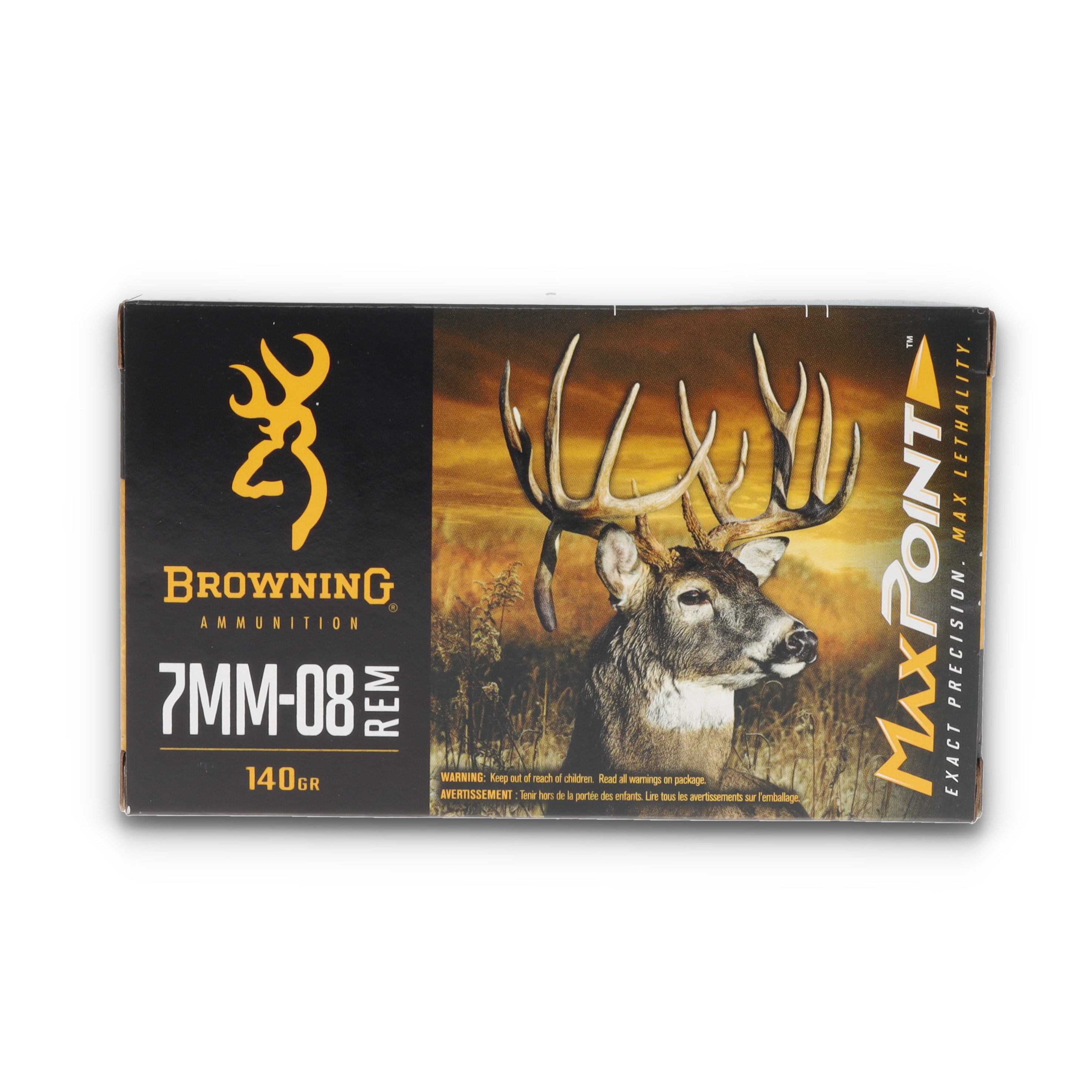 Browning MaxPoint 7mm-08 Rem 140gr Polymer Tip Ammo Brass 20Rd B192107082 View 10