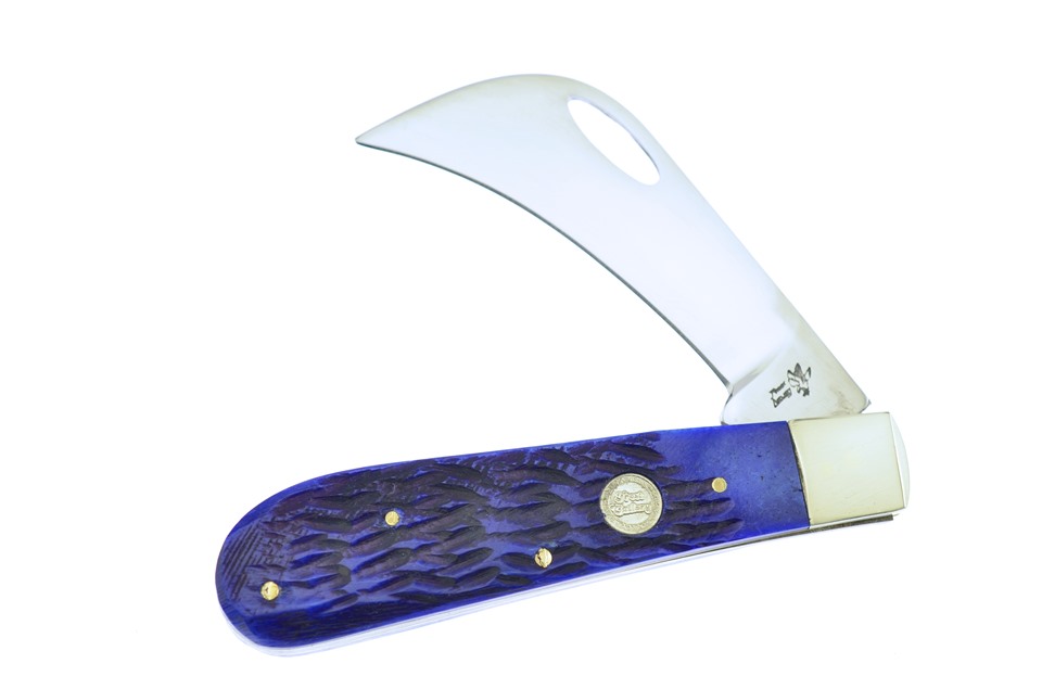 Frost Hawkbill Blue Jigged Bone Folding Knife FRK441BLJB View 1