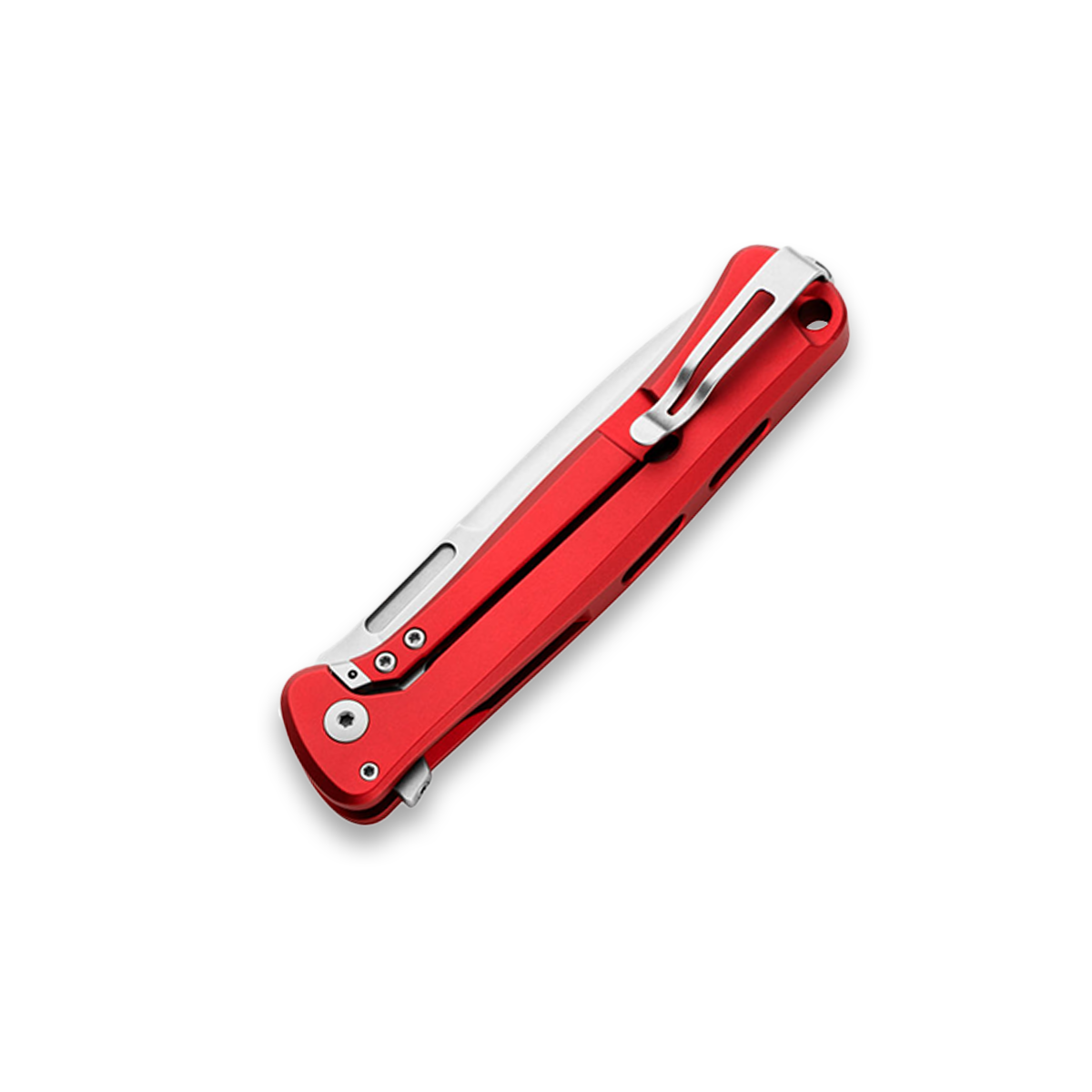 LionSteel Skinny Red Aluminum 3.31 Inch Plain Stonewash Drop Point SK01ARS View 2