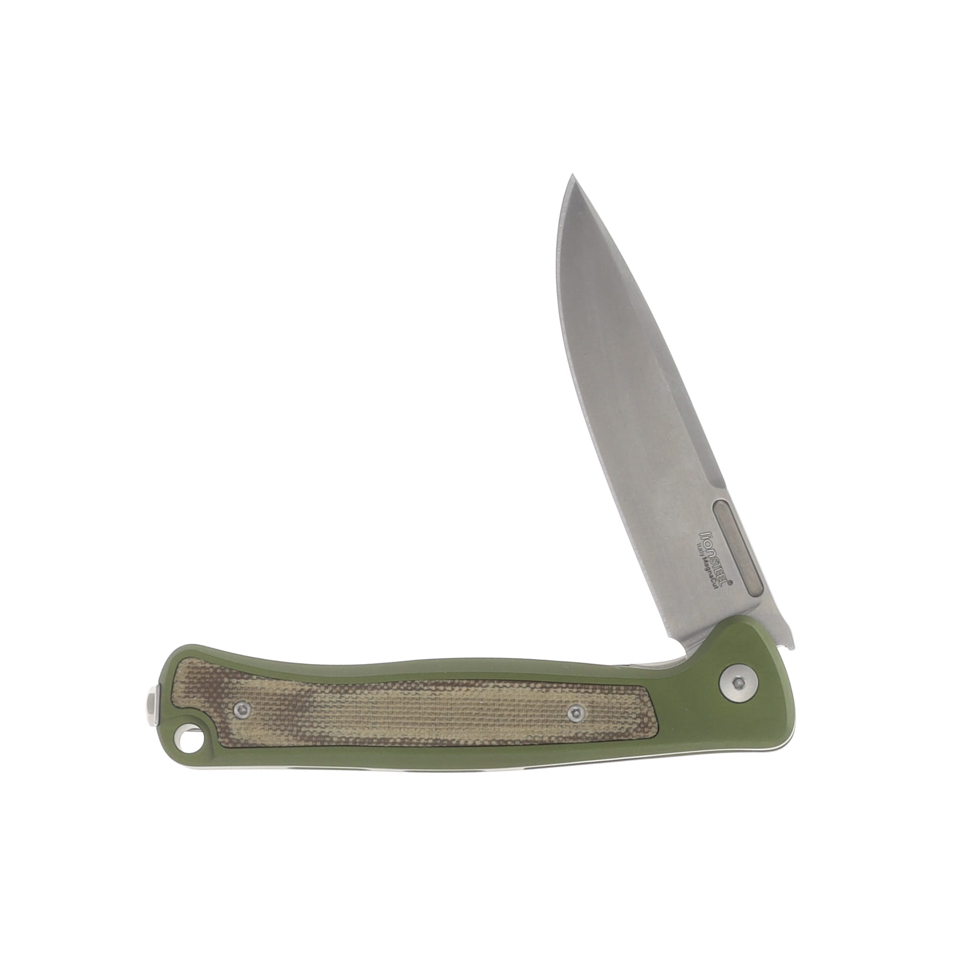LionSteel Skinny OD Aluminum 3.31 Inch Plain Stonewash Drop Point SK01AGS View 3
