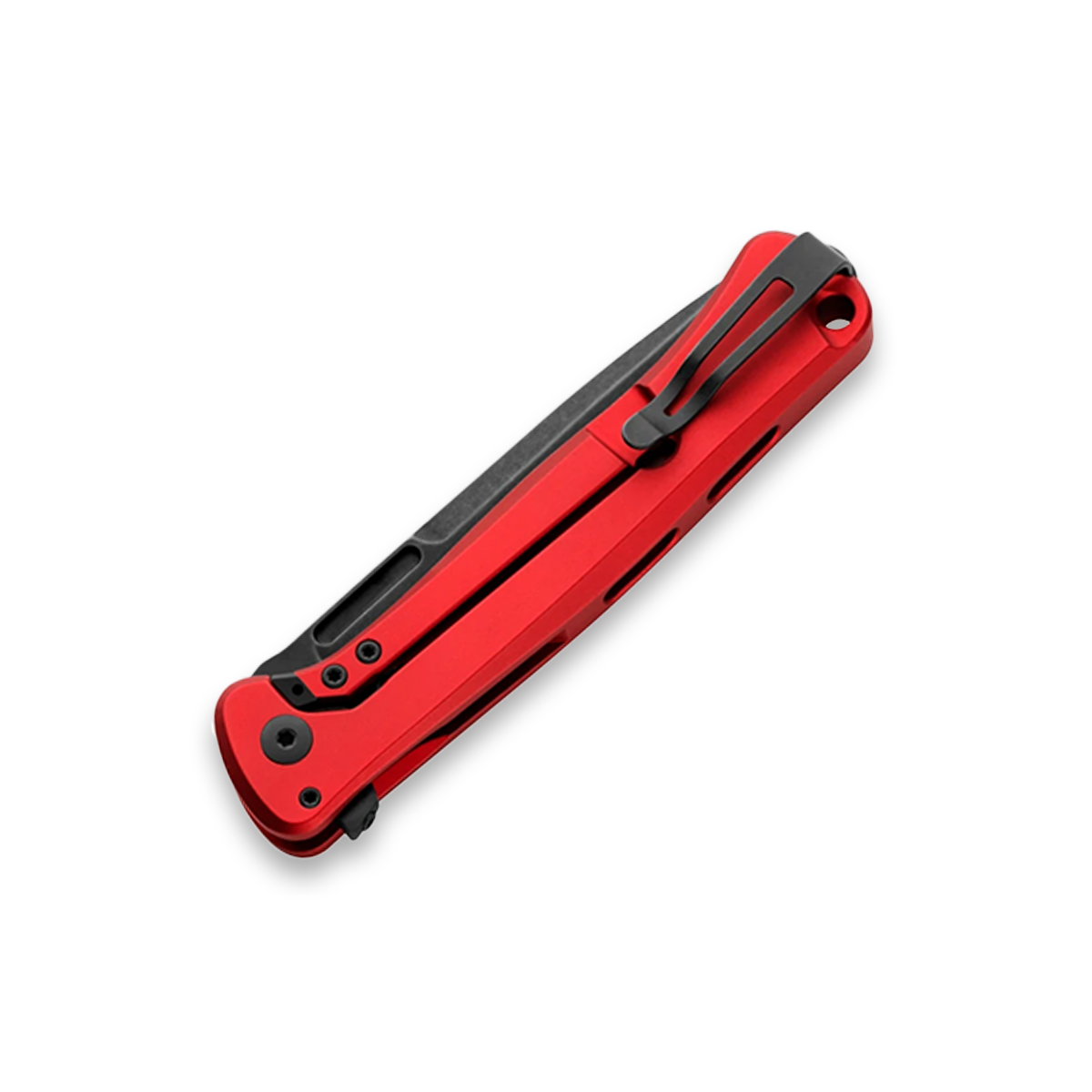 LionSteel Skinny Aluminum Red 3.31 Inch Plain Old Black Drop Point SK01ARB View 2