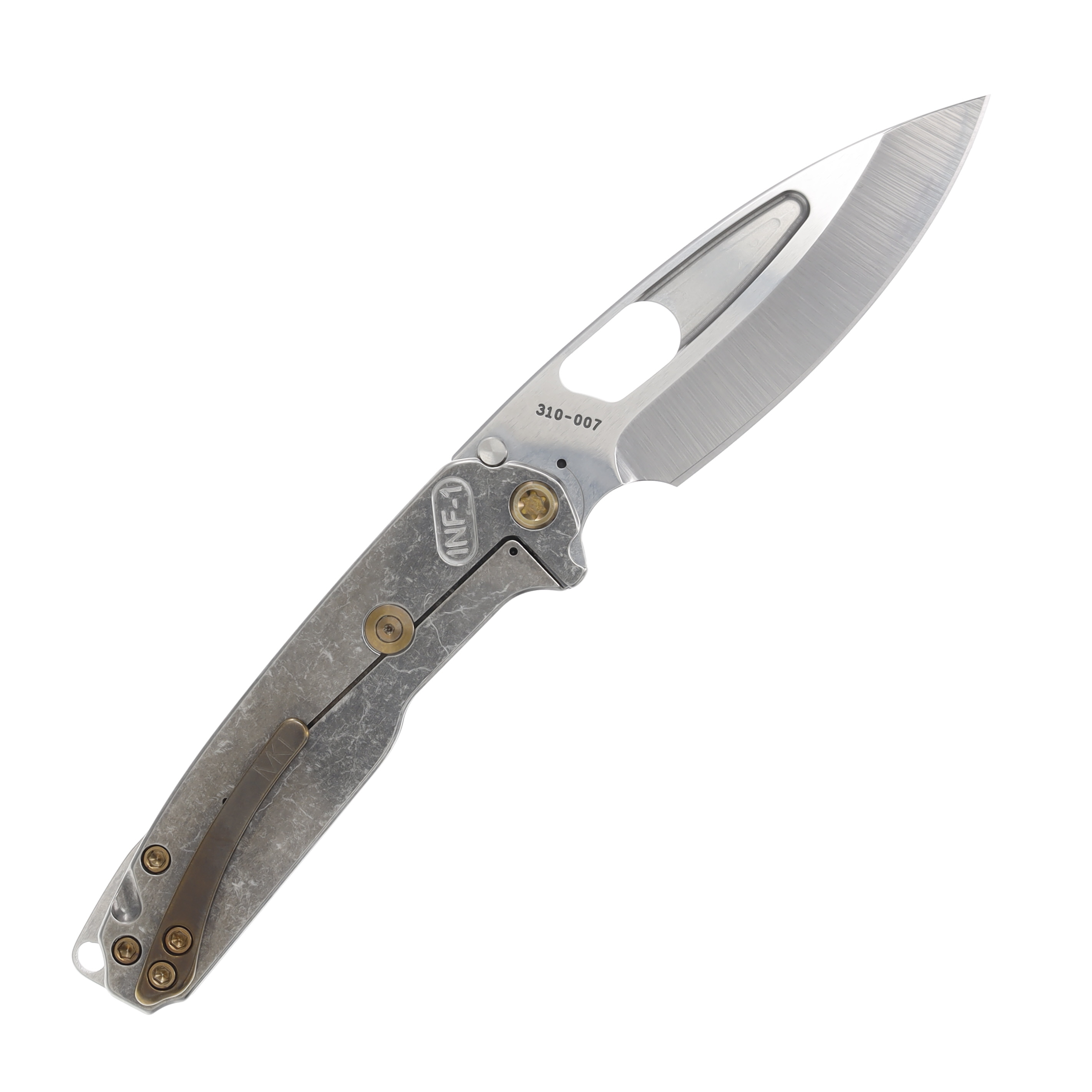 Medford Infraction 3.62in Tumbled S45VN Drop Point American Flag Bronze Hardware/Clip MK0314TQ-01TM-T1C1-BN View 2