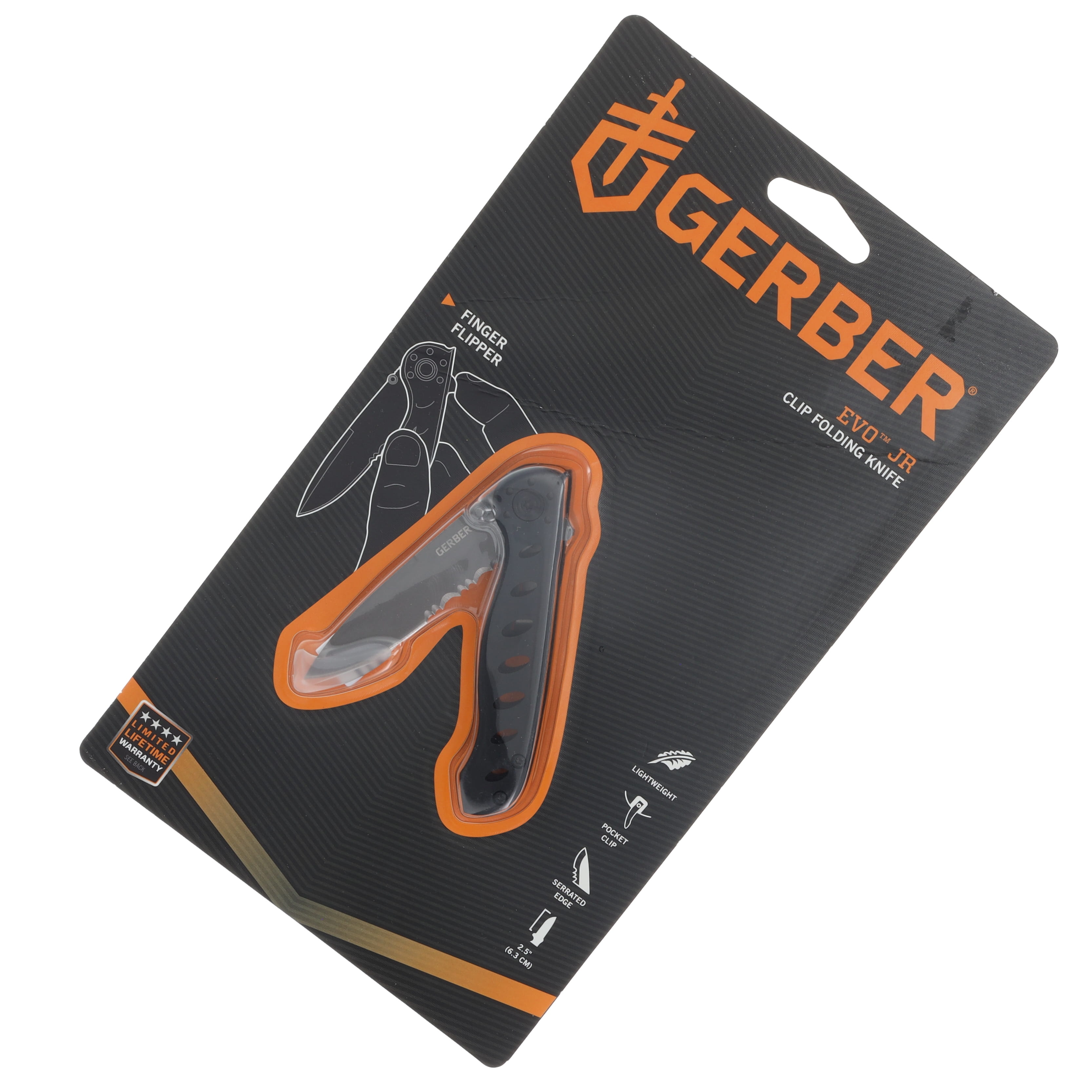 Gerber Evo JR Drop Point Grey & Black Clam Pack G41493 View 7