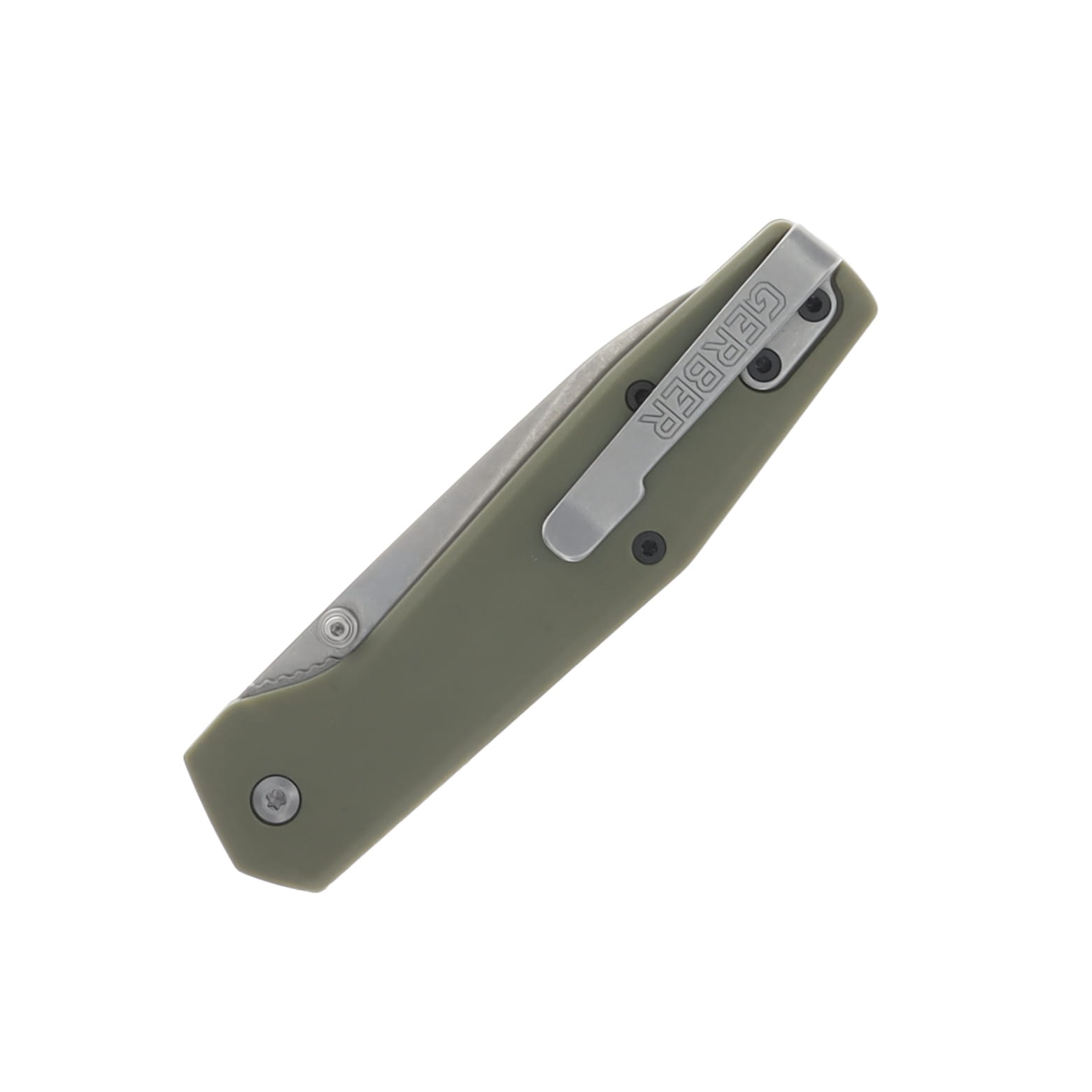 Gerber Fuse Folding Knife Flat Sage 3.37in Plain Stonewash Drop Point G4062 View 4