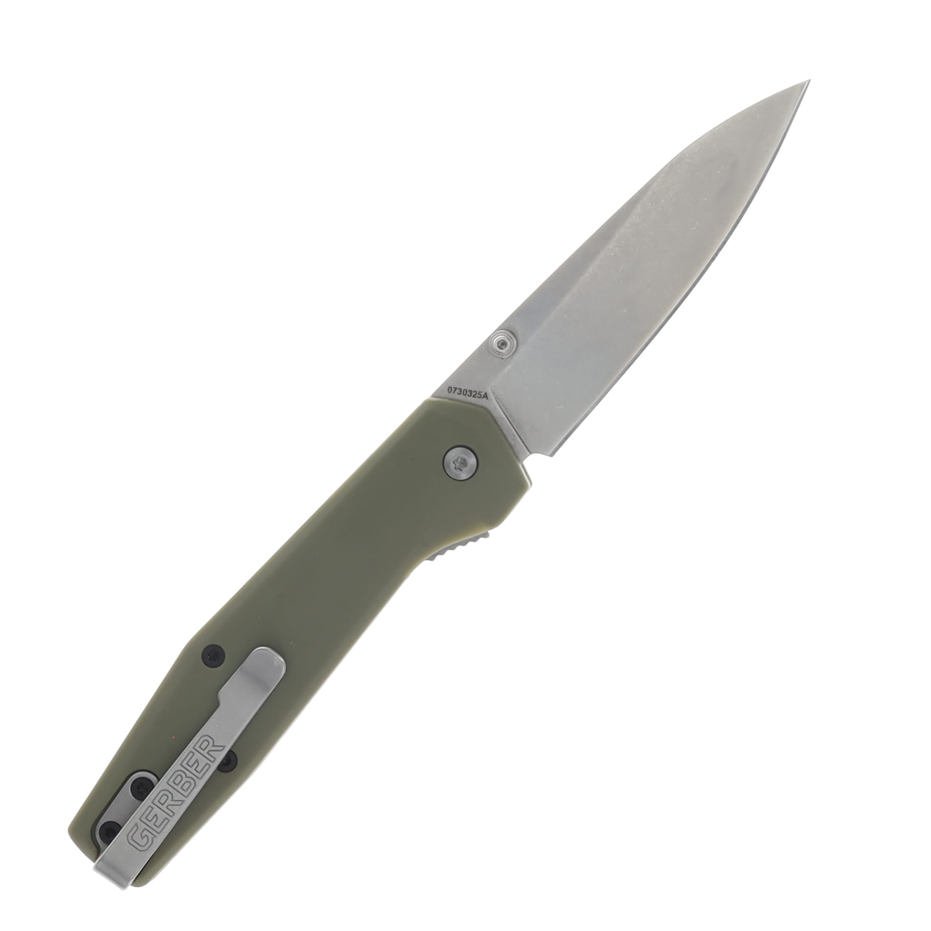 Gerber Fuse Folding Knife Flat Sage 3.37in Plain Stonewash Drop Point G4062 View 2