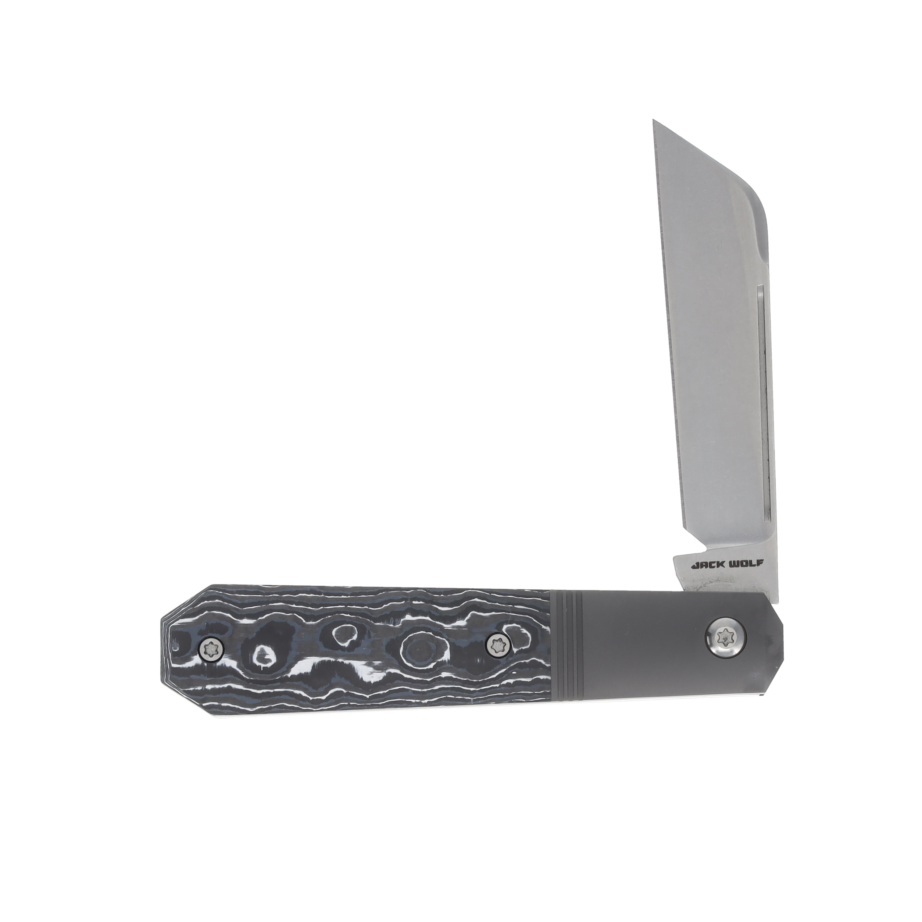 Jack Wolf Knives Midnight Jack Folding Knife White Storm Fat Carbon MIDNI-02-FC-WS View 3