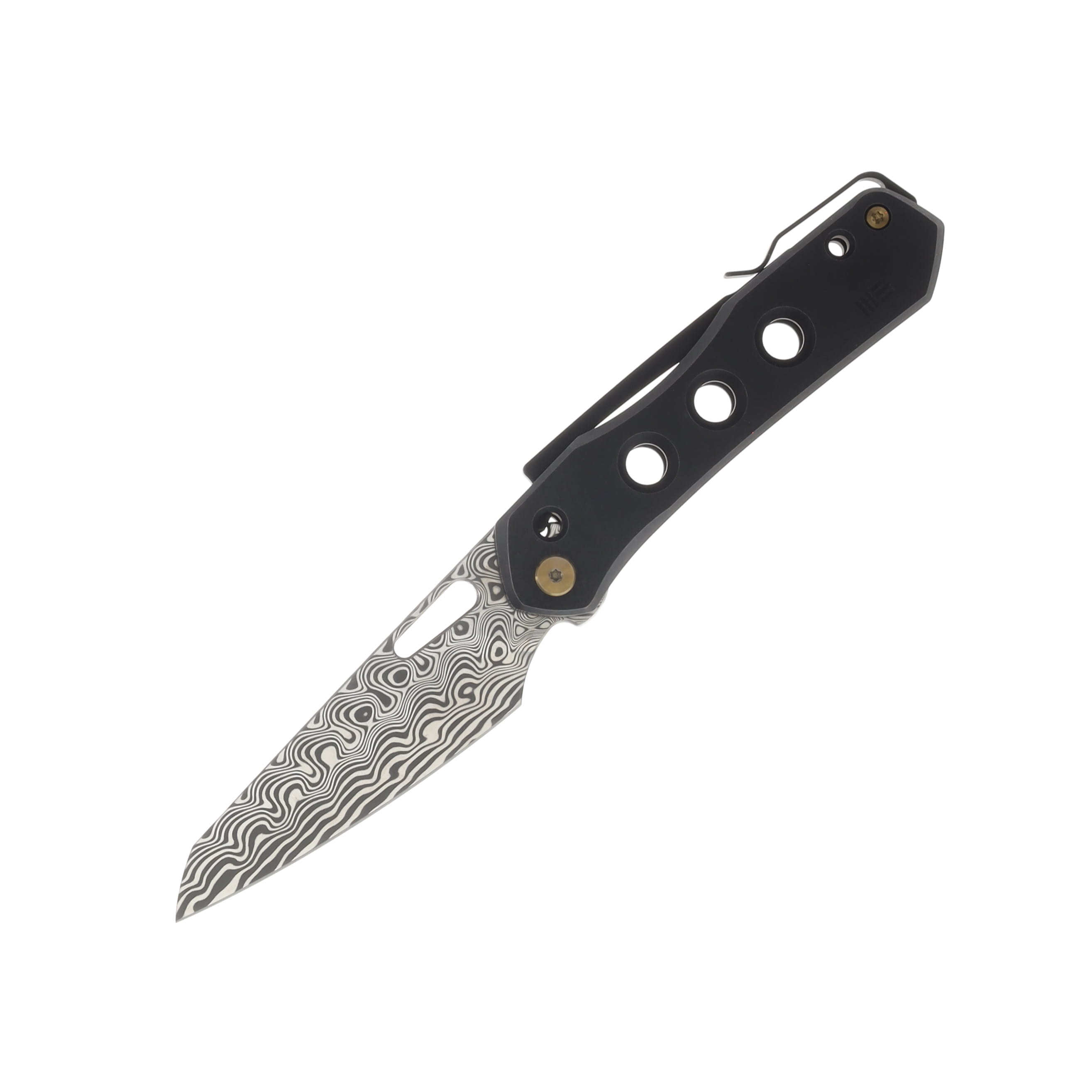 WE Knife Co Vision R Folding Knife Damasteel Wharncliffe/Black Titanium WE21031-DS1 View 1