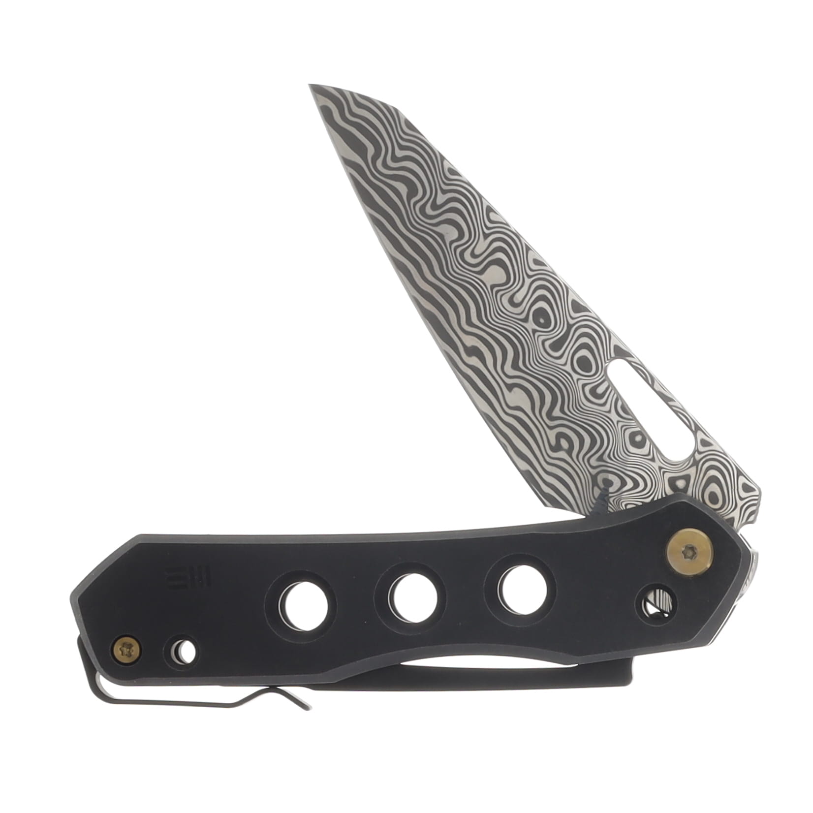 WE Knife Co Vision R Folding Knife Damasteel Wharncliffe/Black Titanium WE21031-DS1 View 4