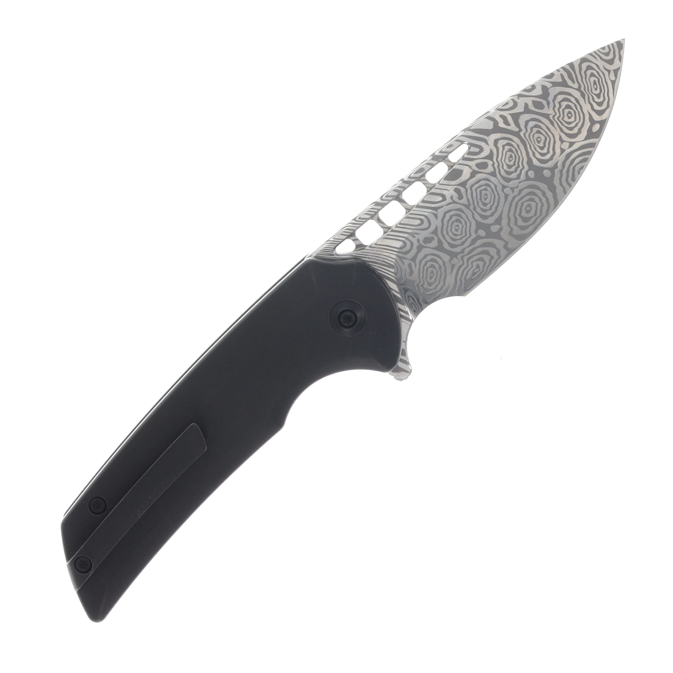 We Knife Co Mini Malice Folding Knife Damasteel/Black Titanium WE054BL-DS1 View 2