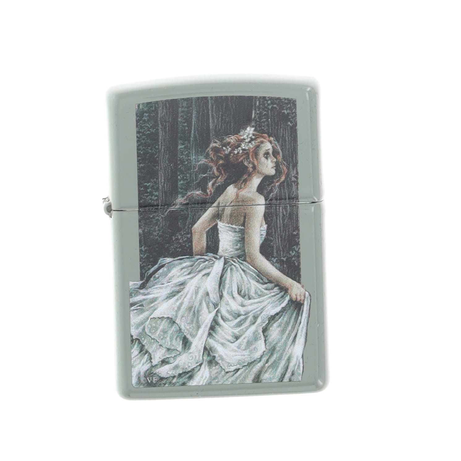 Zippo Lighter Wedding Dress Victoria Frances Brushed Chrome ZP48971 View 1