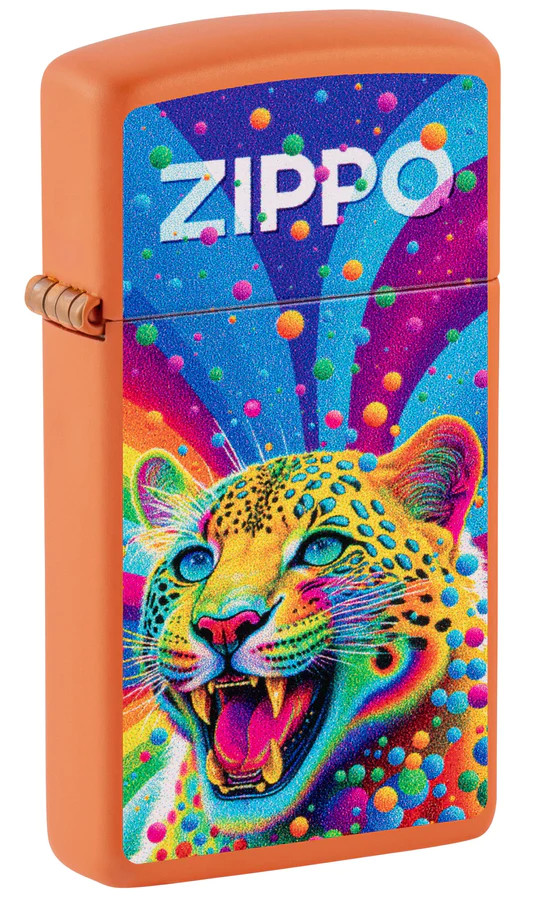 Zippo Slim Lighter Color Leopard Design Orange Matte ZP46018 View 4