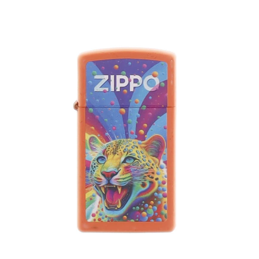 Zippo Slim Lighter Color Leopard Design Orange Matte ZP46018 View 1