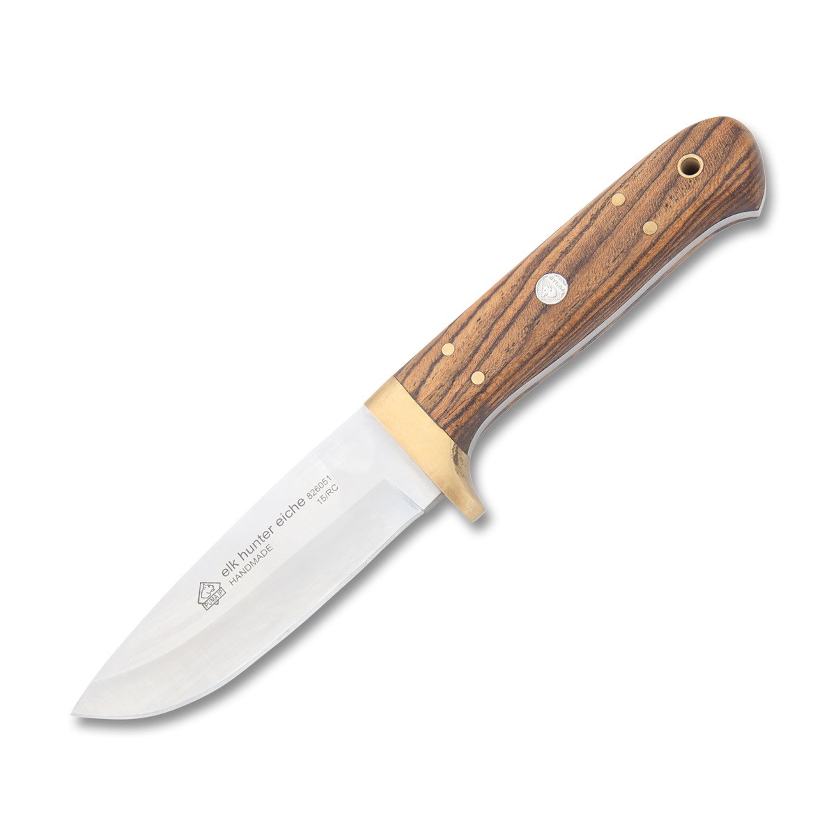 Puma IP Elk Hunter Fixed Blade Knife Oak 4.09in Plain Satin Drop Point PG826051 View 1