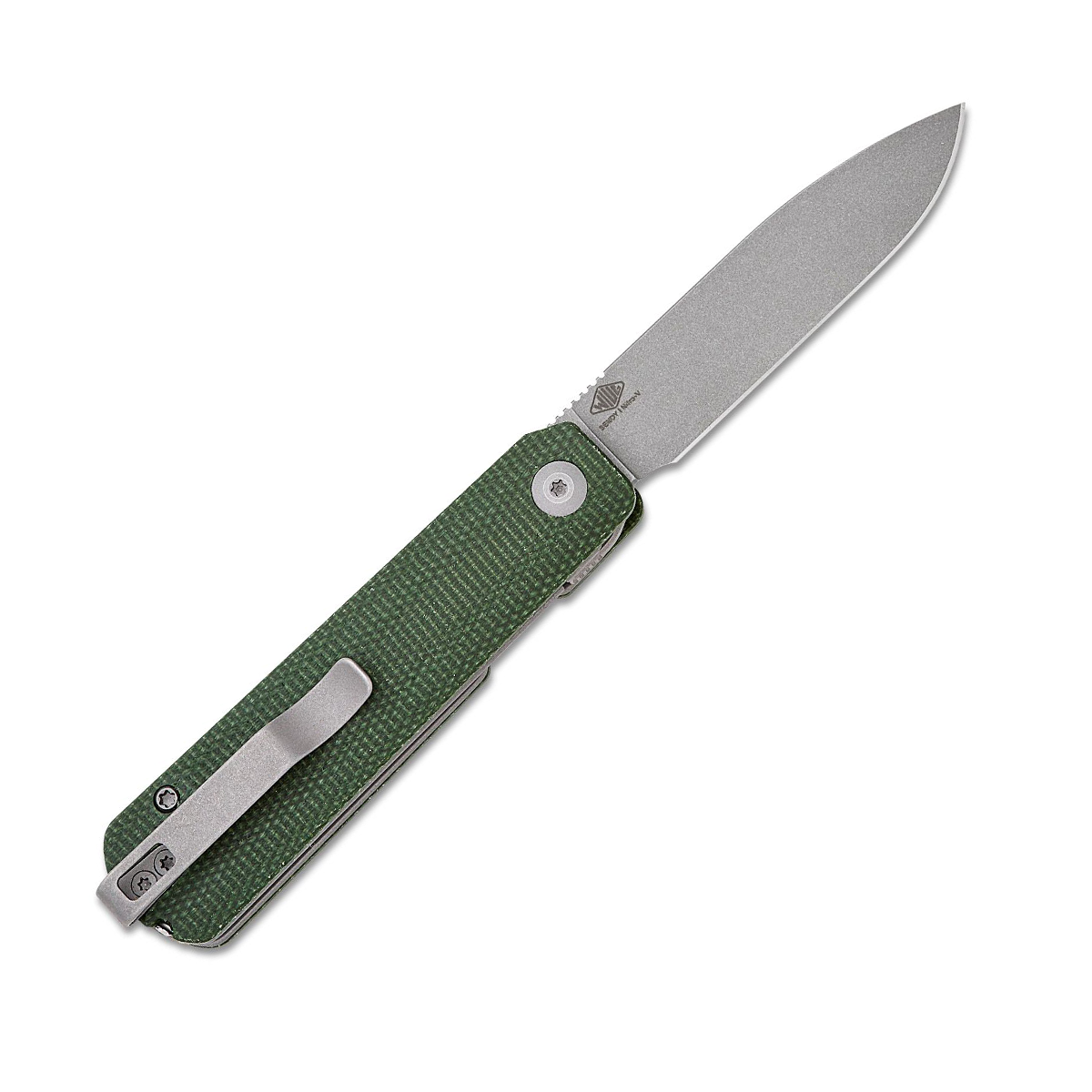 Civivi Sendy Green Canvas Micarta Handle Gray Stonewashed Nitro-V Blade C21004A-1 View 3