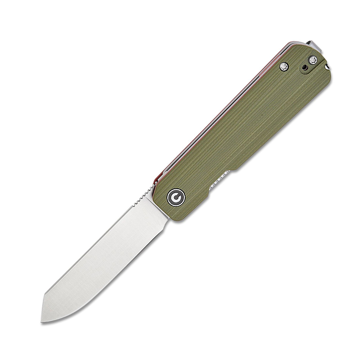 CIVIVI Sendy Folding Knife Milled Green/Red G-10 Satin Nitro-V C21004B-1 View 2