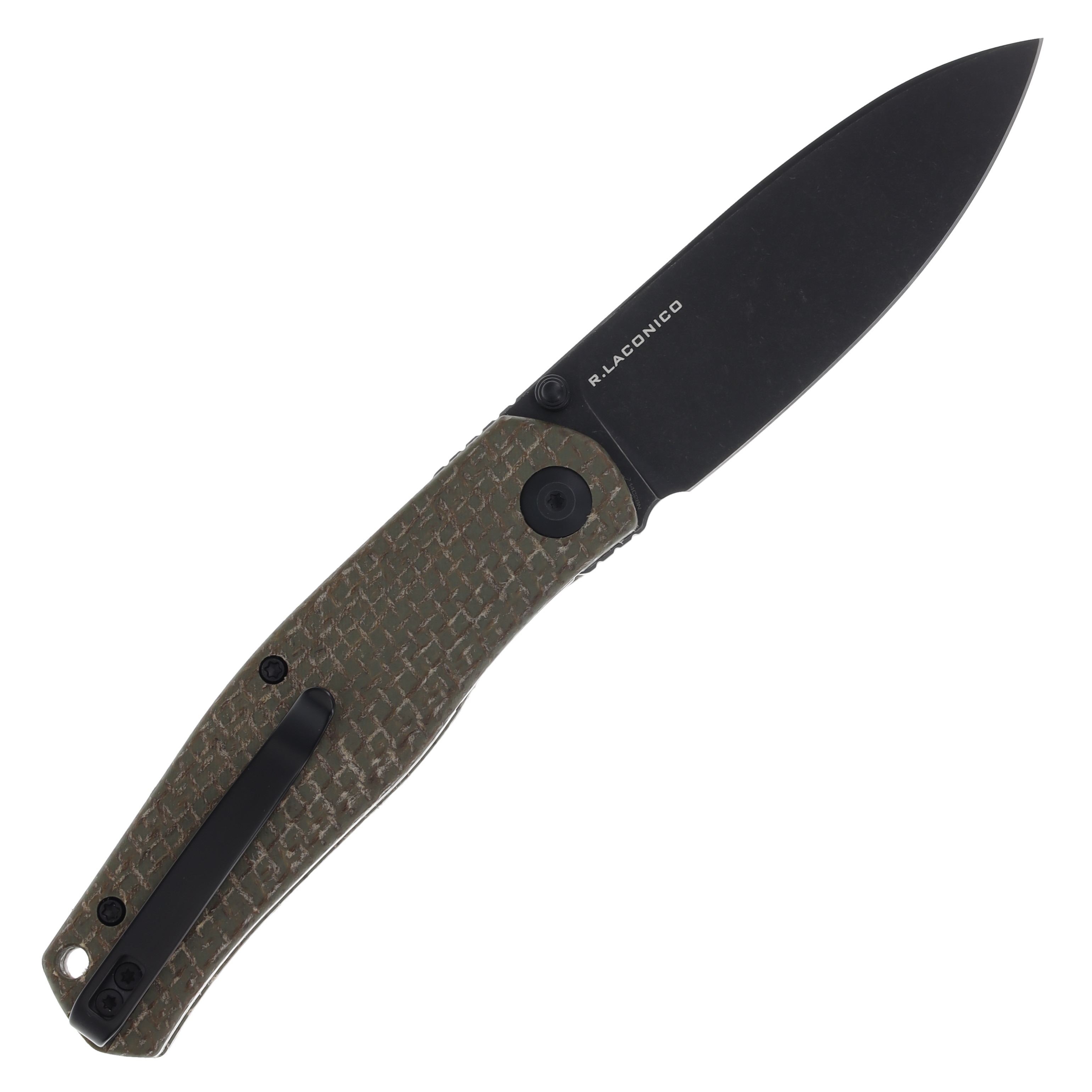 CIVIVI Sokoke Folding Knife Green Micarta 3.35" Plain Stonewash Drop Pt C22007-2 View 2