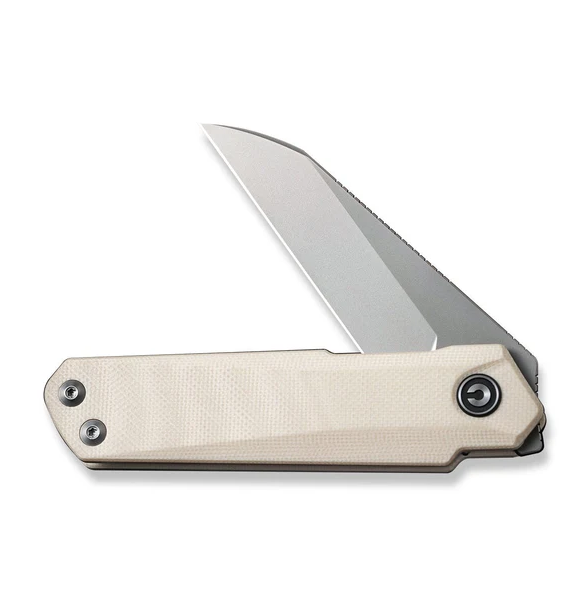 CIVIVI Ki-V Plus Ivory 2.52in Plain Silver Bead Blast Reverse Tanto C20005B-2 View 1