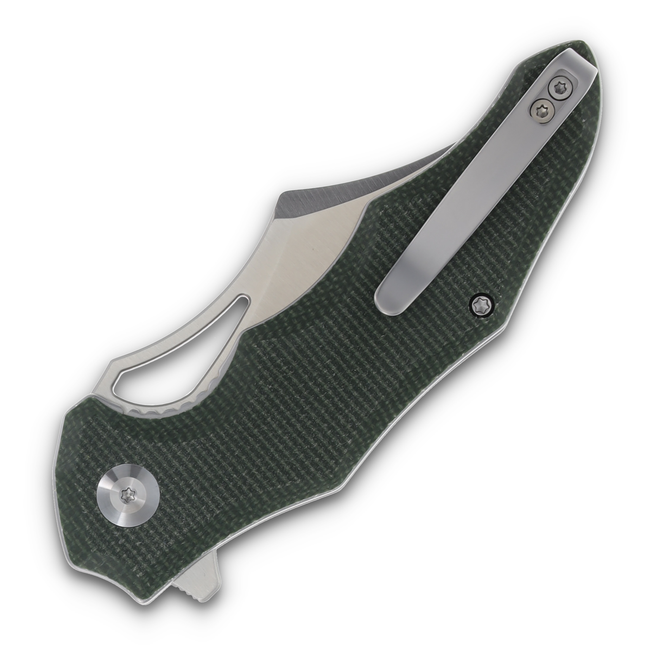 CIVIVI Chiro Folding Knife Green 3.1 Inch Plain Satin Clip Point C23046-2 View 4