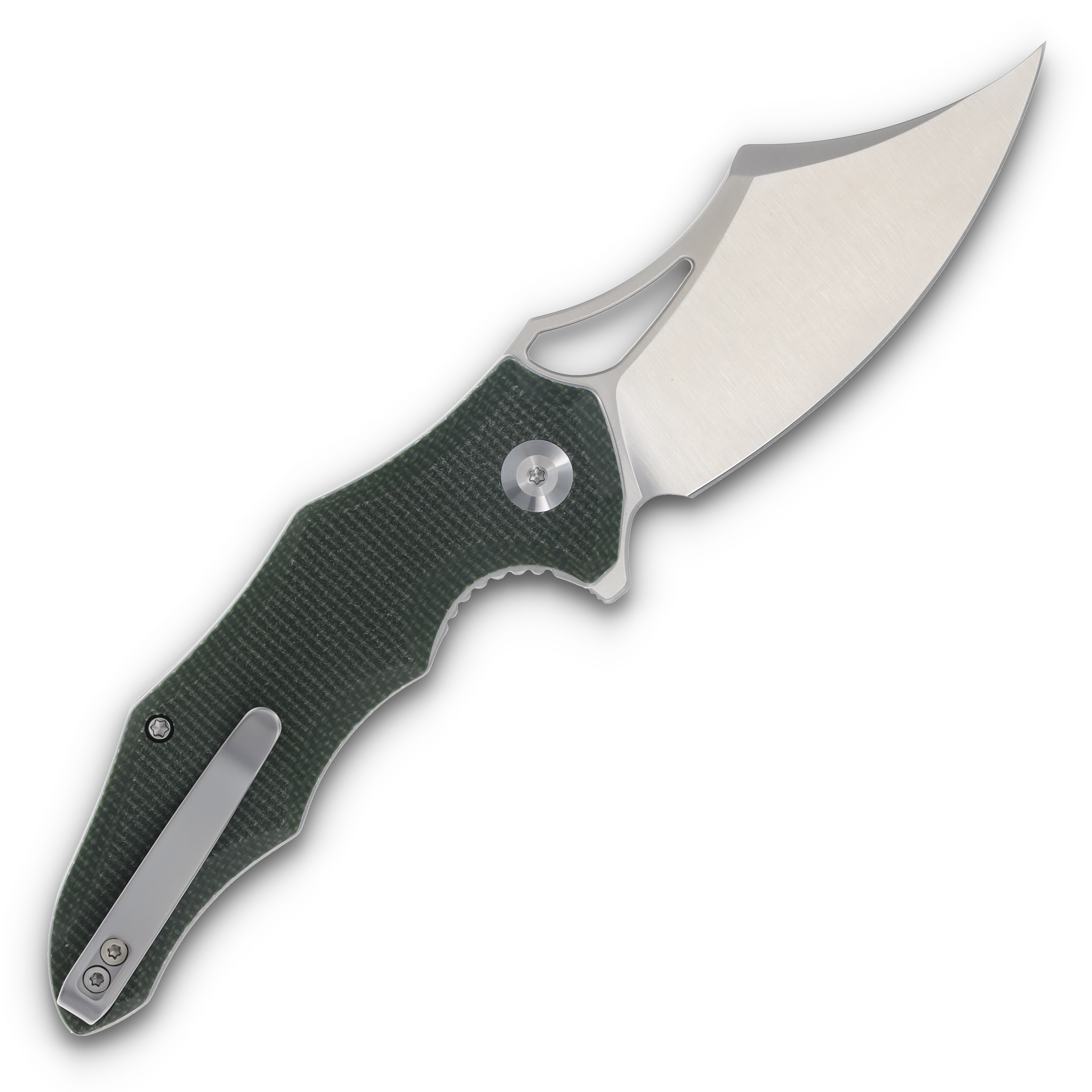 CIVIVI Chiro Folding Knife Green 3.1 Inch Plain Satin Clip Point C23046-2 View 2