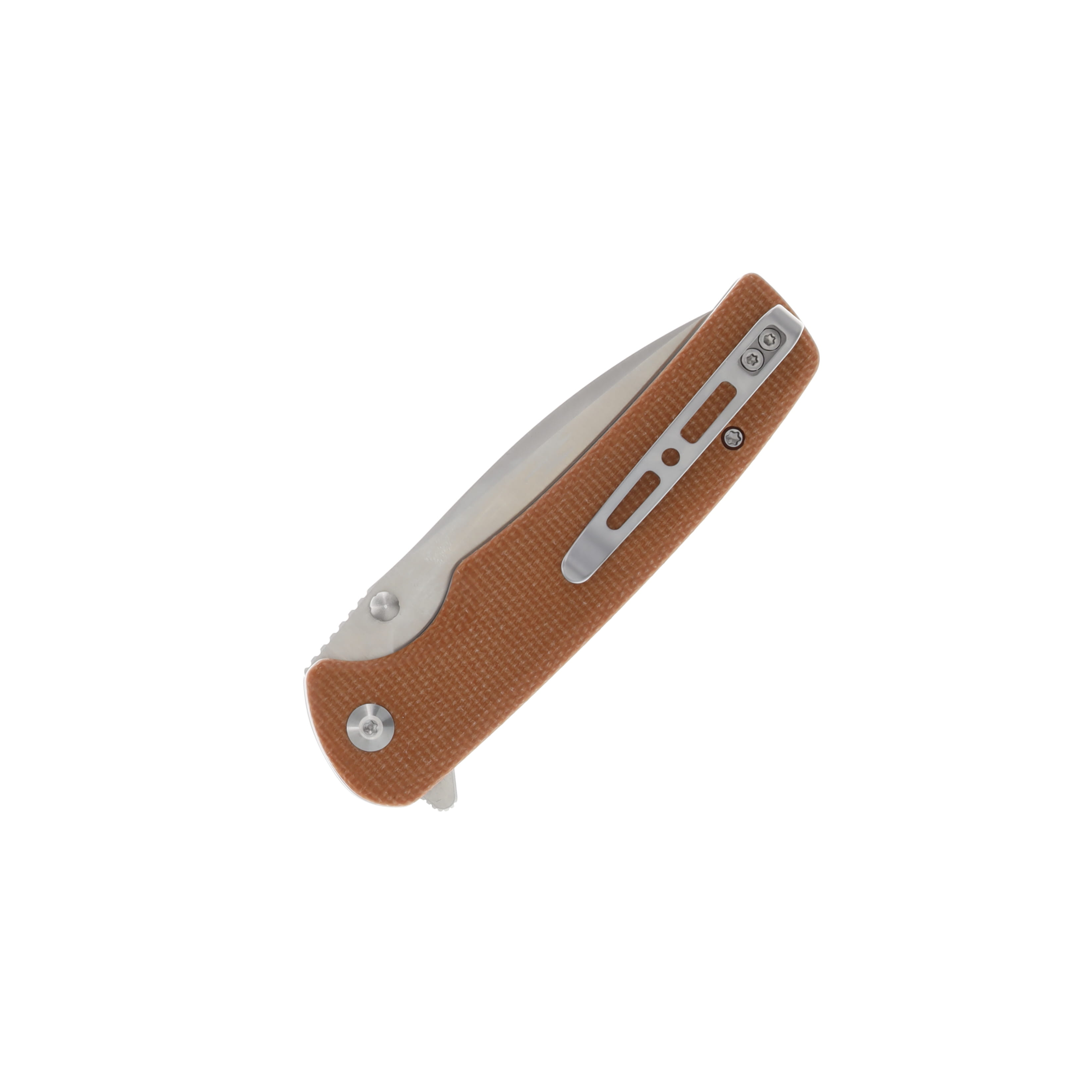 SENCUT Sachse Folding Knife Brown 3.47 Inch Plain Satin Drop Point S21007-3 View 2