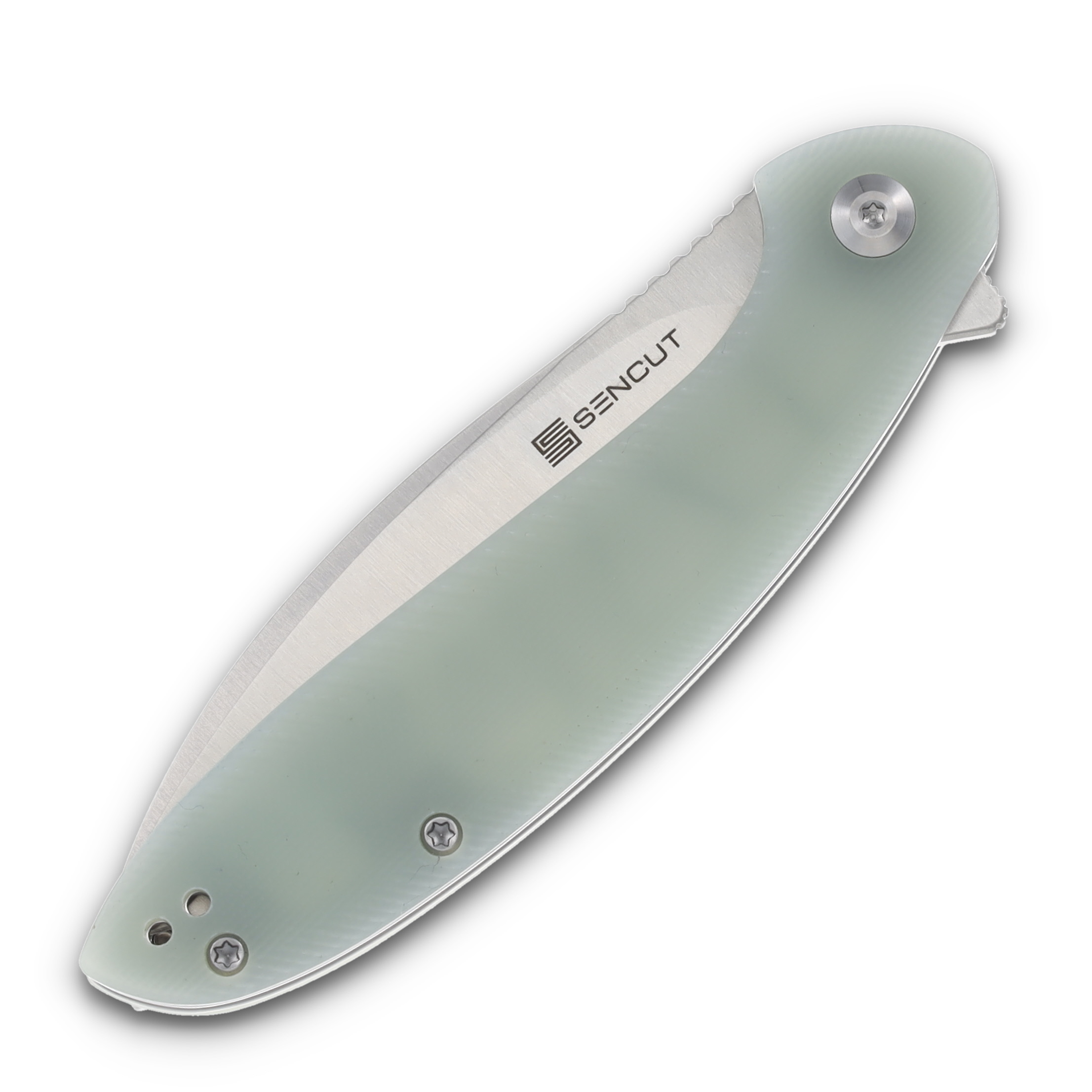 SENCUT San Angelo Folding Knife Natural 3.48in Plain Satin Drop Point S21003-2 View 3
