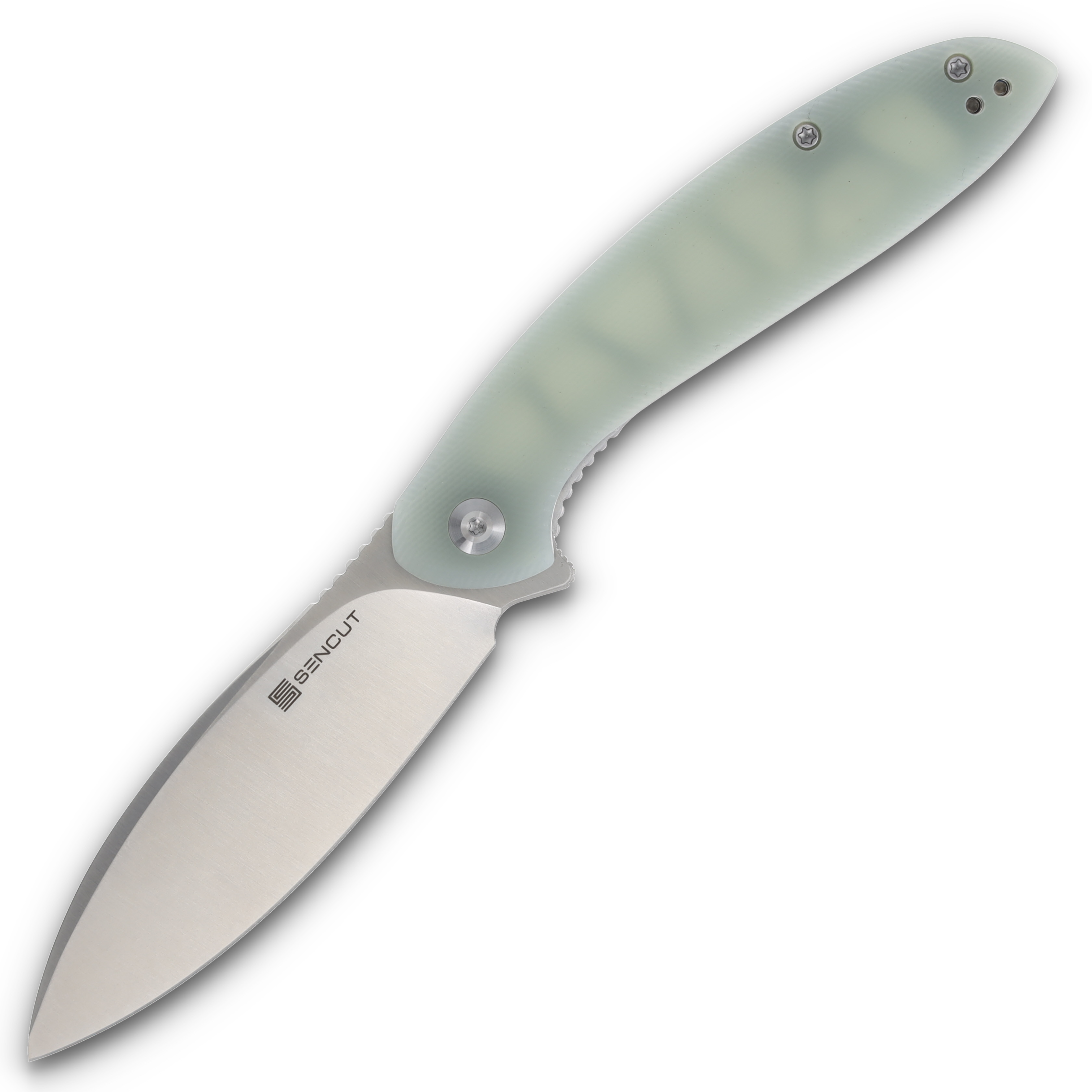 SENCUT San Angelo Folding Knife Natural 3.48in Plain Satin Drop Point S21003-2 View 1