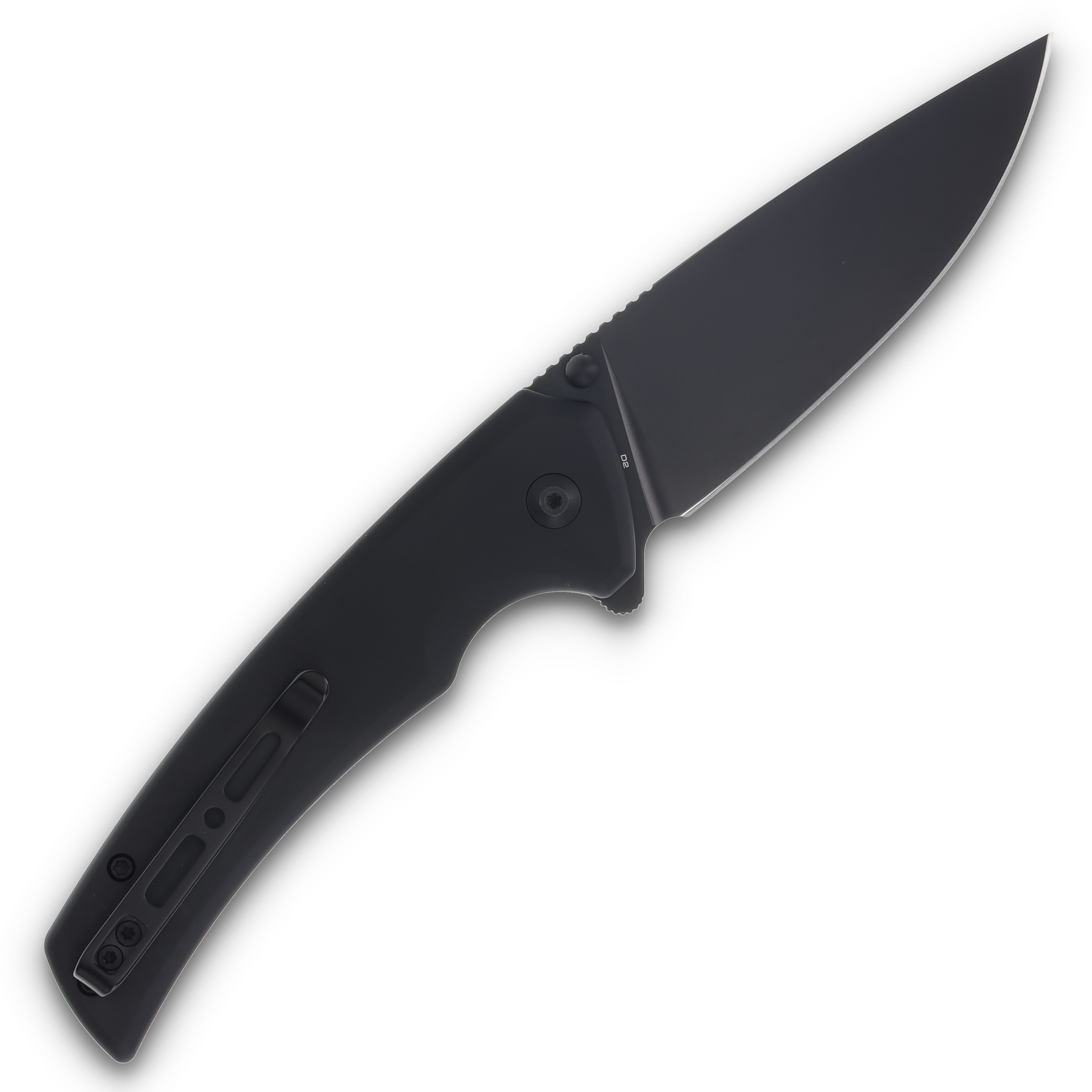 SENCUT Serene Folding Knife 3.48 Inch Plain Black Stonewash Drop Point S21022B-1 View 2