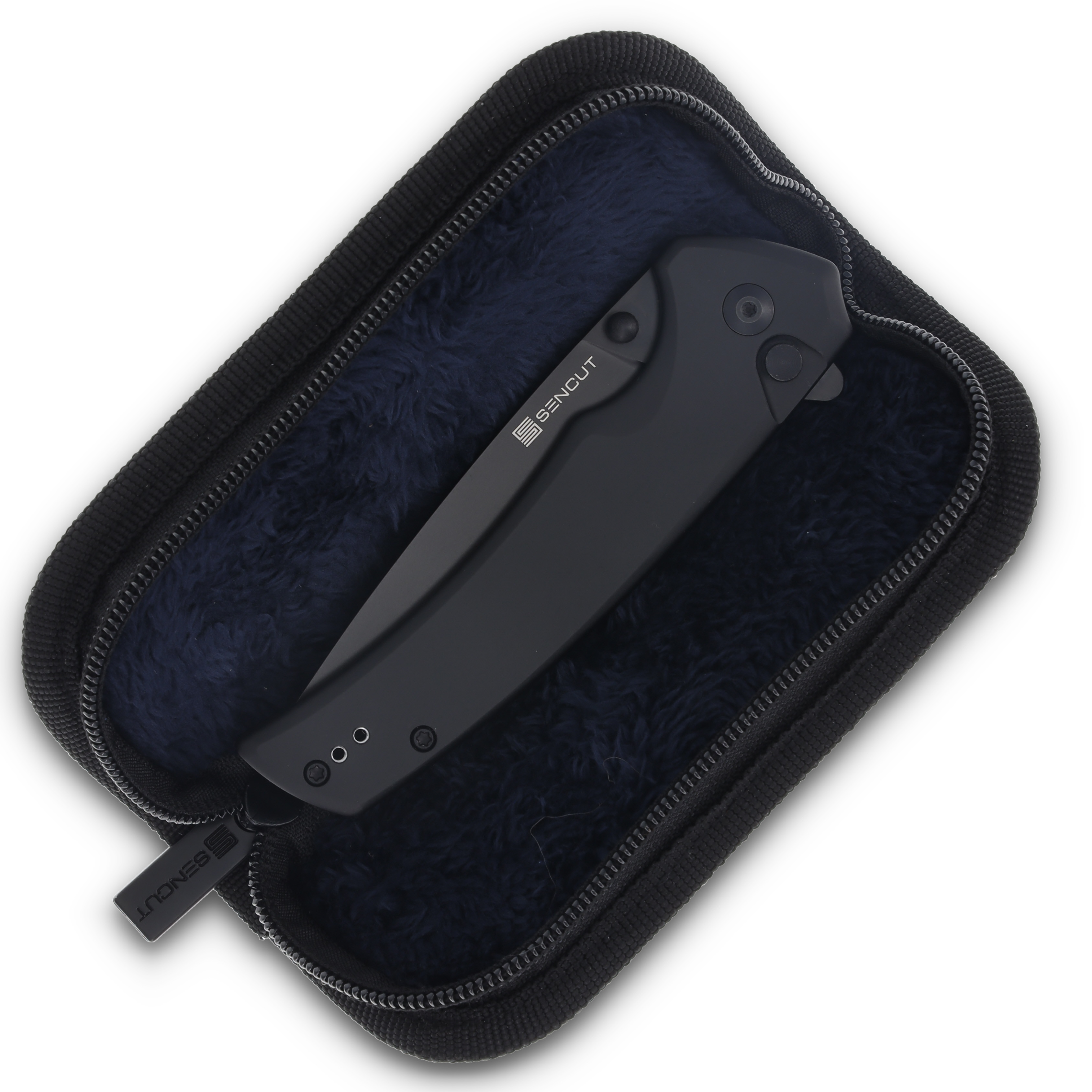 SENCUT Serene Folding Knife 3.48 Inch Plain Black Stonewash Drop Point S21022B-1 View 8