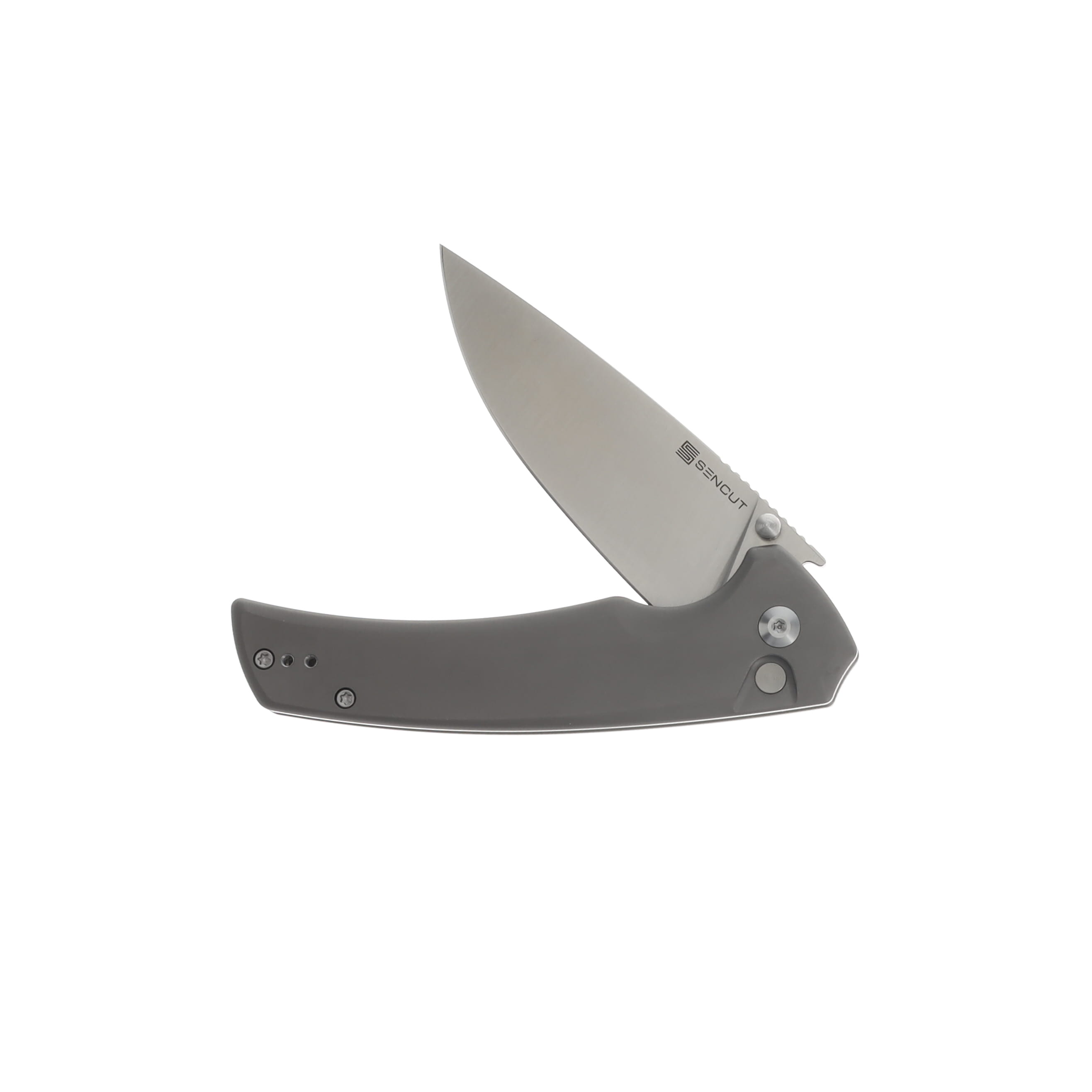 SENCUT Serene Folding Knife Gray 3.48 Inch Plain Satin Drop Point S21022B-3 View 3