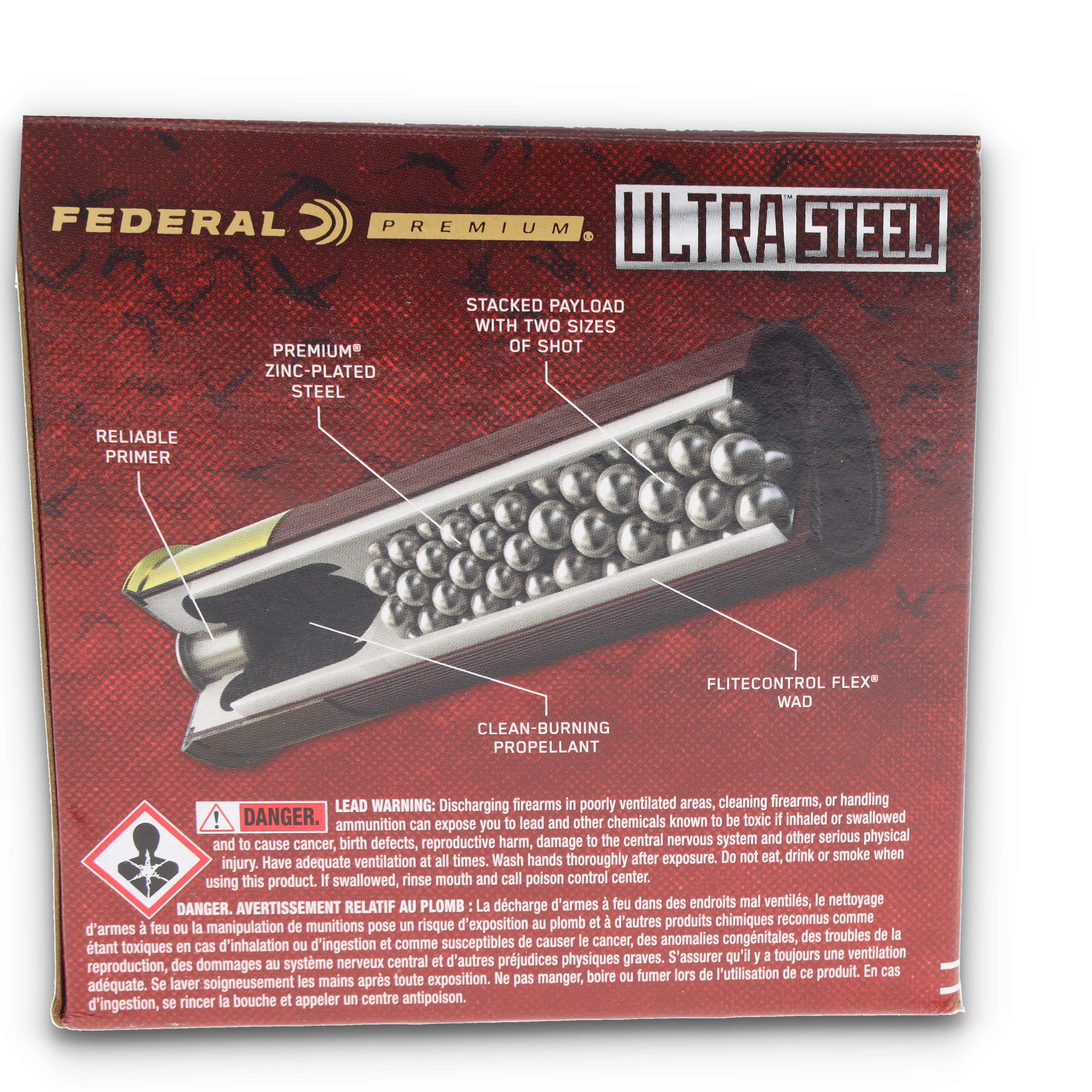 Federal Premium Ultra Steel 12 Ga 3in #3 & #5 Shot 1-1/4 oz  Ammo 25Rd PWUX1422 View 10