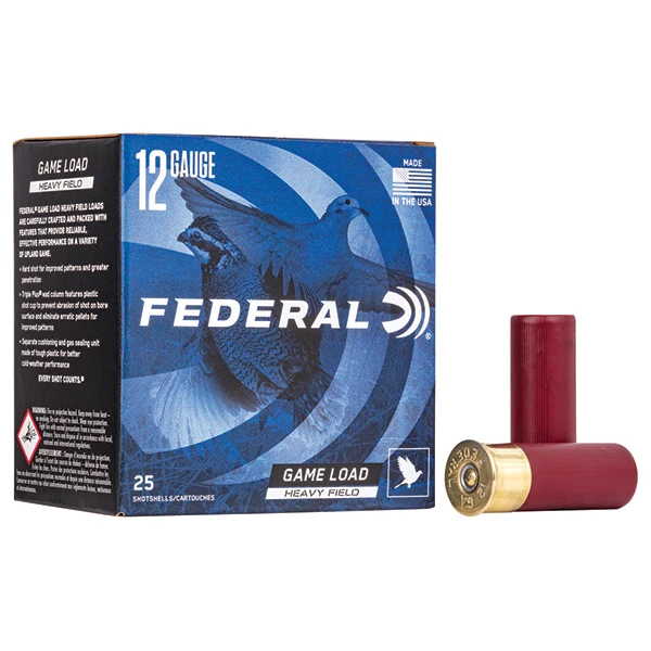 Federal Game-Shok Heavy Field 12 Gauge Shotshell 25 Rounds 2.75in 1-1/8oz  #8 Lead Shot H1238 View 1