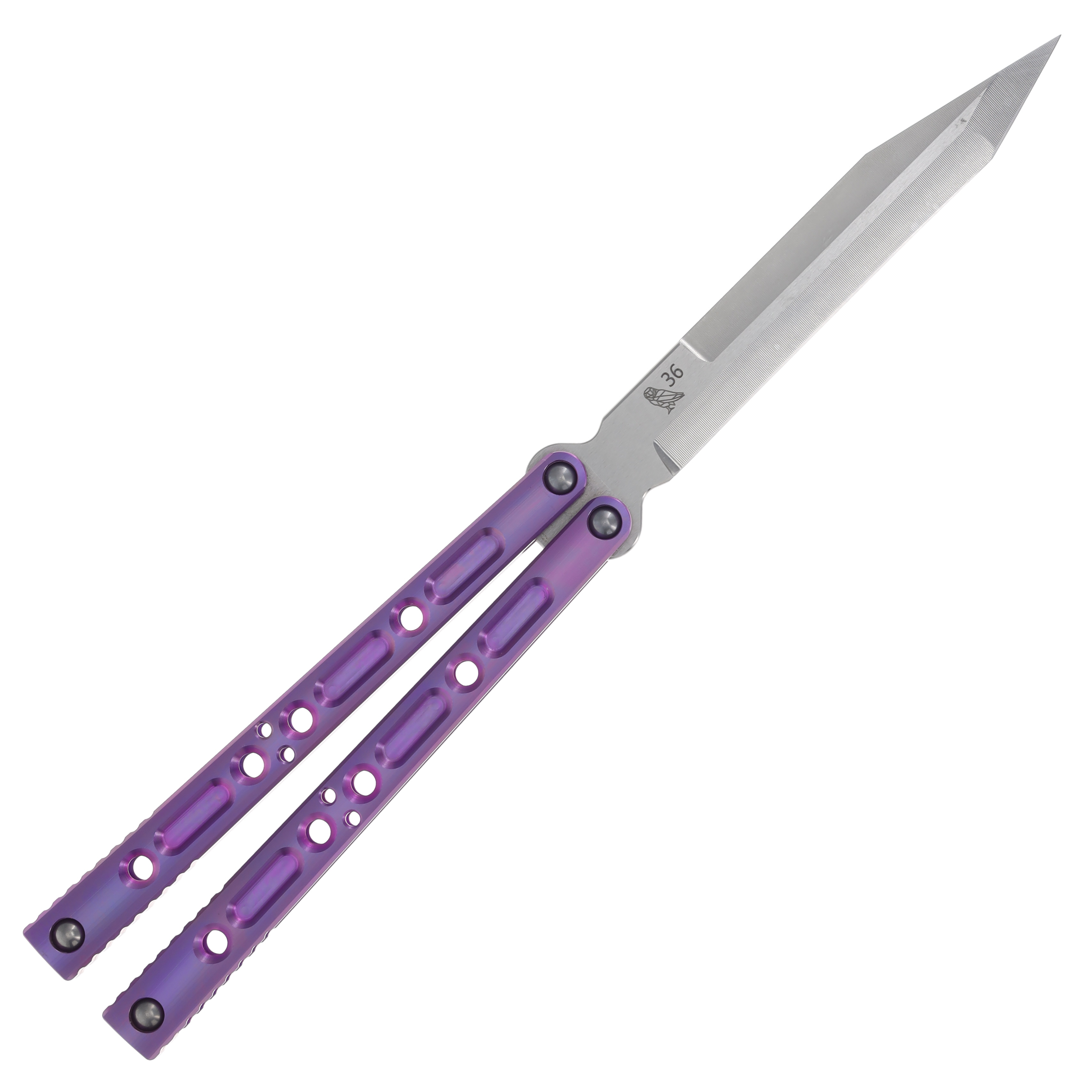 Lovins Customs Strix Balisong Pink Anodized Titanium S35VN CLV18 View 2