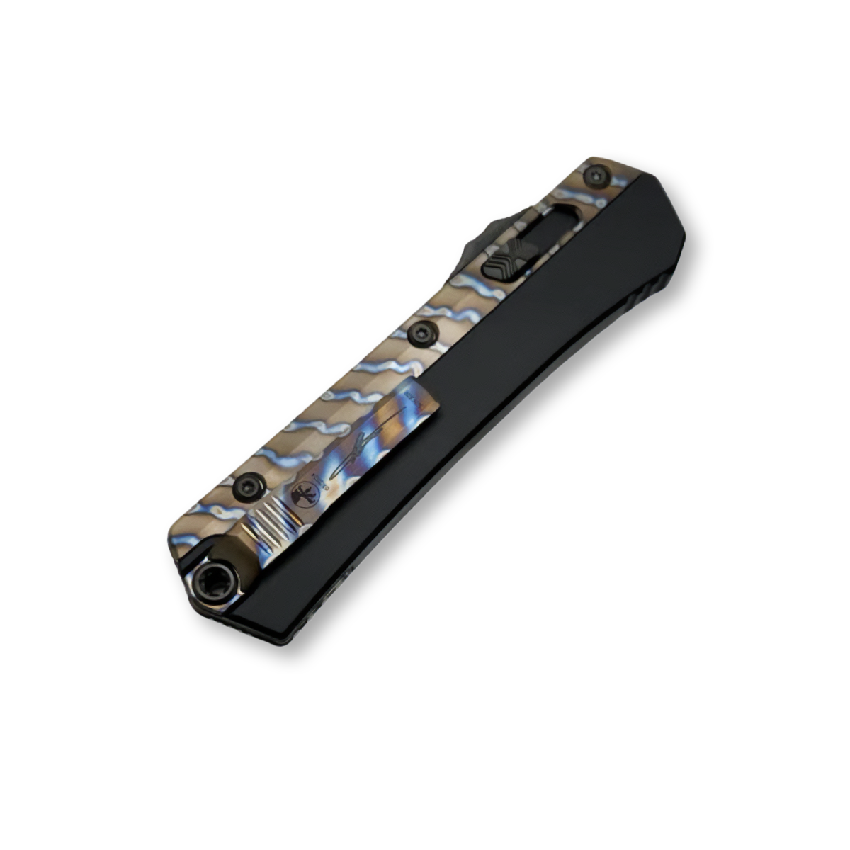 Microtech Glykon Bayonet P/S DLC Flamed Aluminum/ Titanium AUMT1842DLCFA View 2