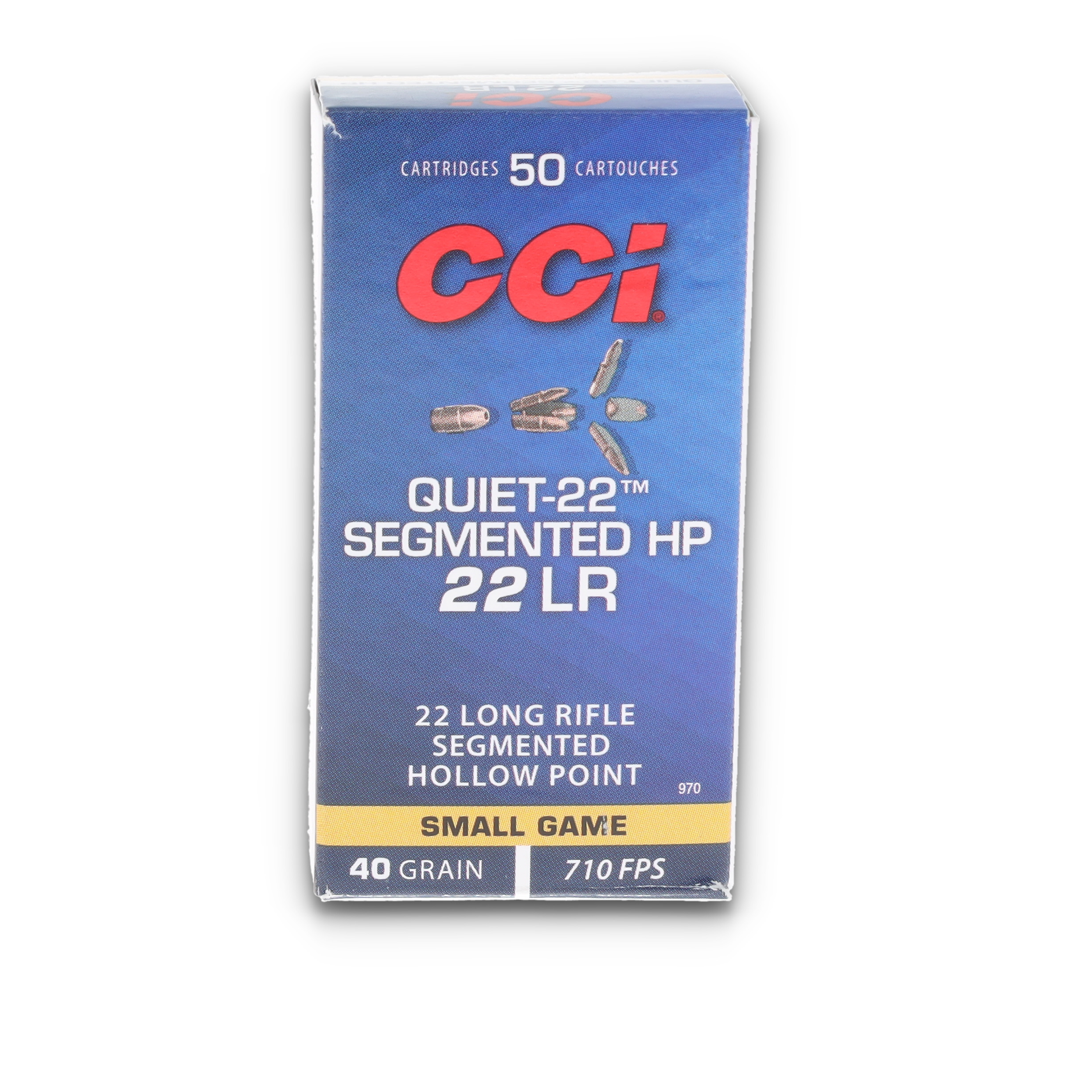 CCI Quiet-22 .22 LR 40gr Segmented Hollow Point Subsonic Brass 50 Rds 970 View 6