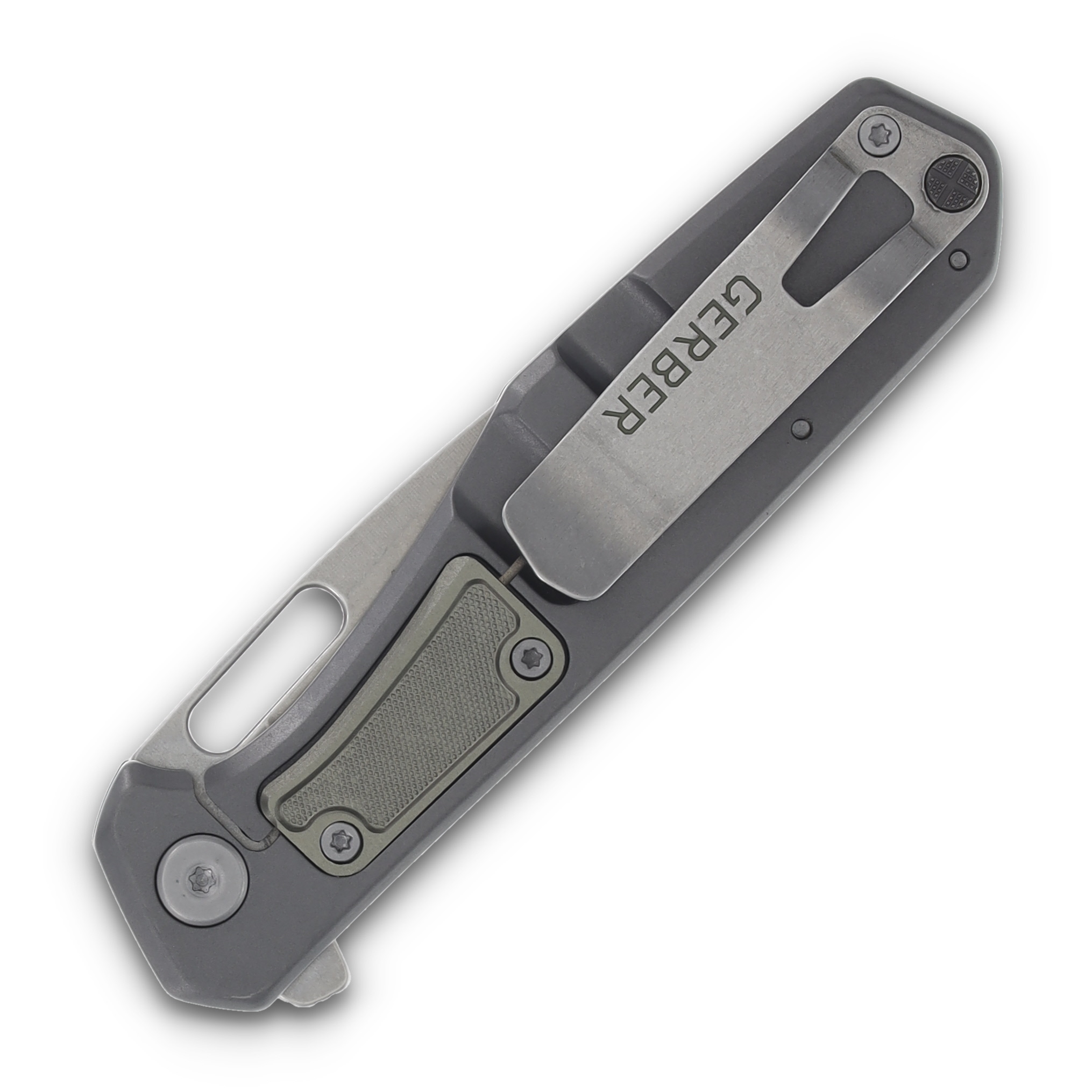 Gerber Minisada Folding Knife Flat Sage 3in Plain Stonewash Drop Point G1067466 View 3